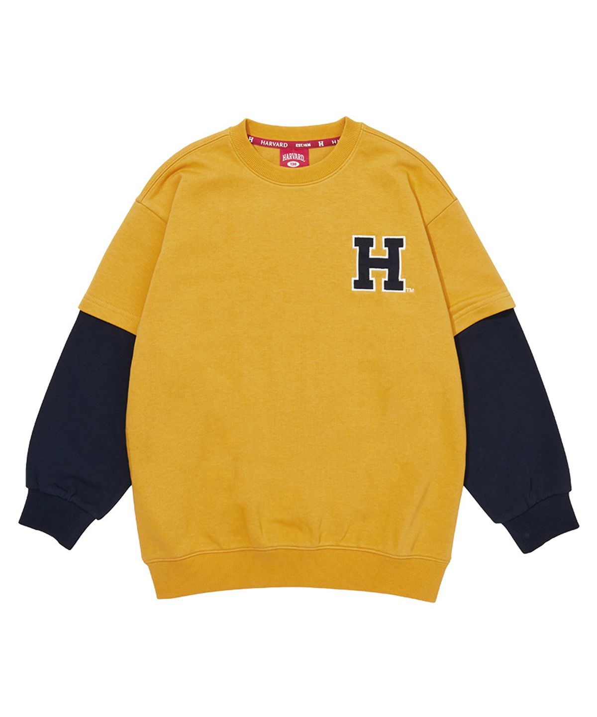 하버드 키즈(HARVARD KIDS) 데일리 소매 포인트 맨투맨 B5F003