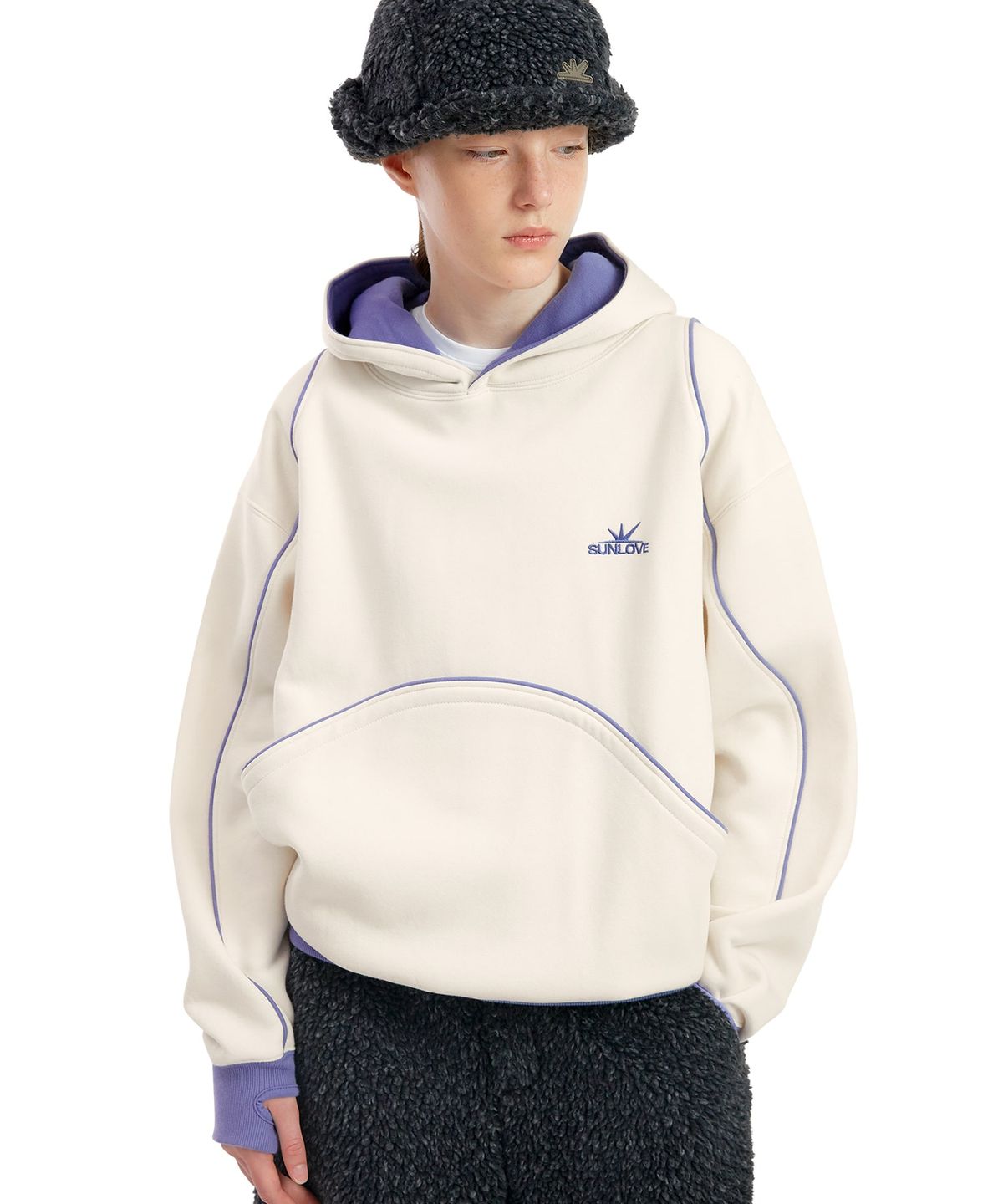 썬러브투어(SUNLOVETOUR) Crescent Brushed Hoodie Ivory