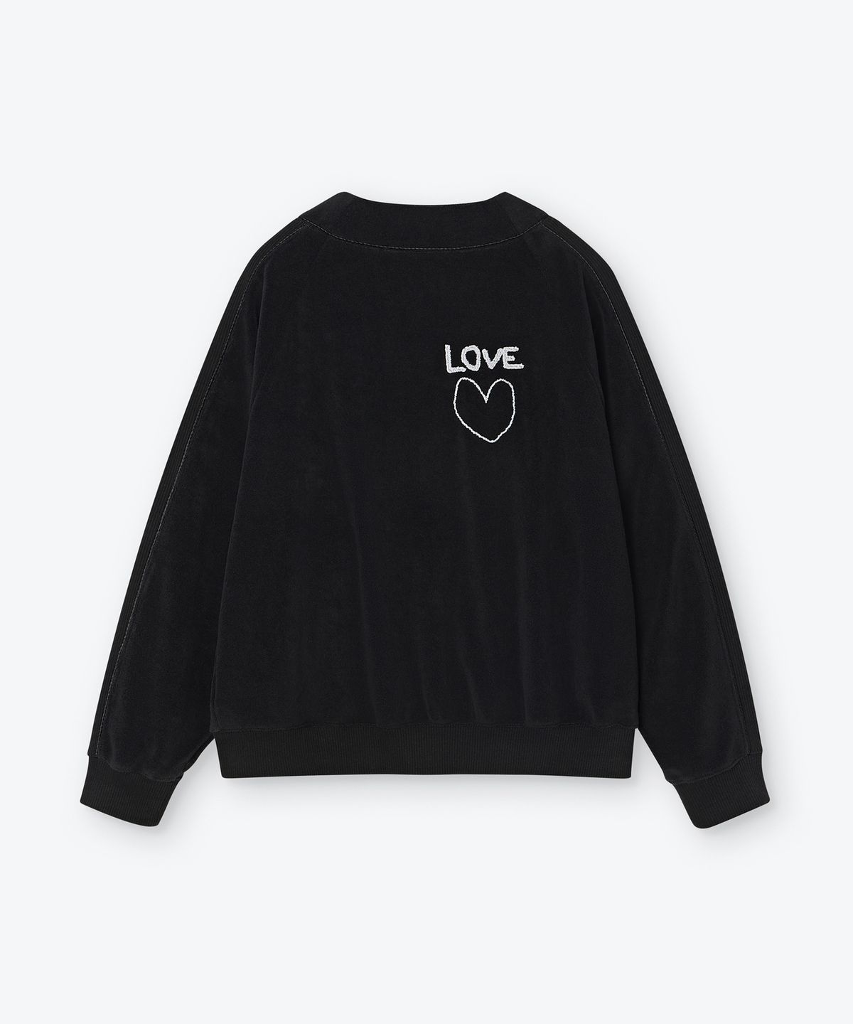 웨스켄(WESKEN) [UNISEX] LOVE PARIS TERRY CARDIGAN (BLACK)
