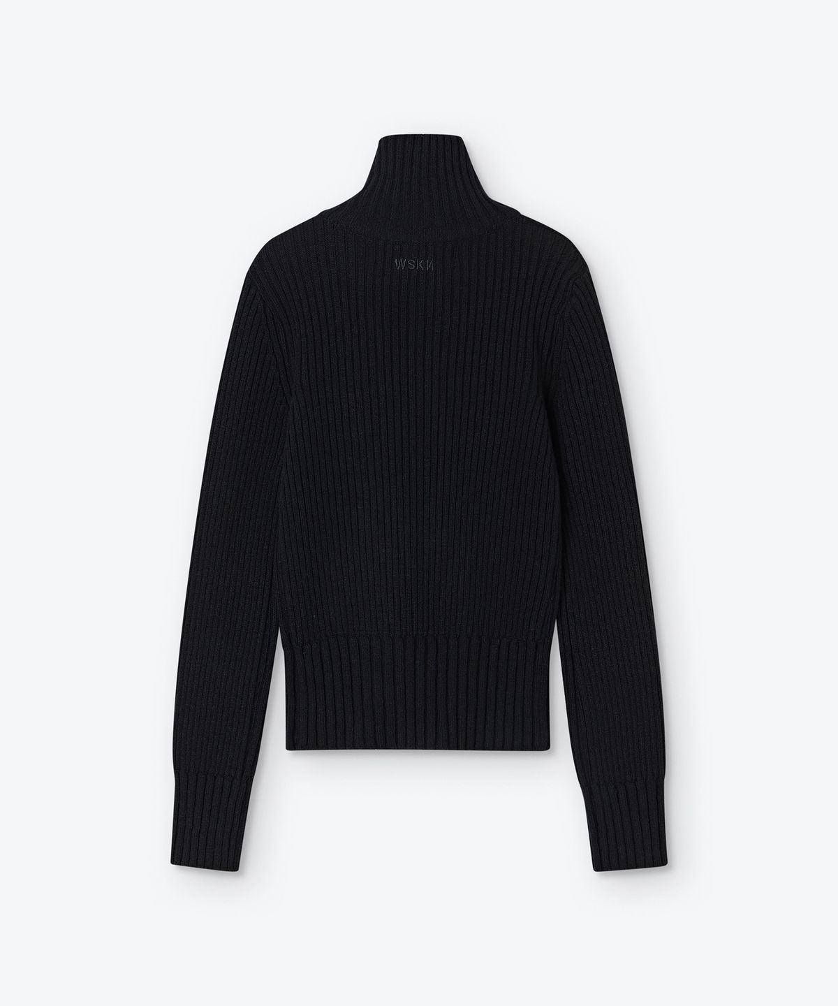 웨스켄(WESKEN) OBLIQUE KNIT ZIP UP (BLACK)