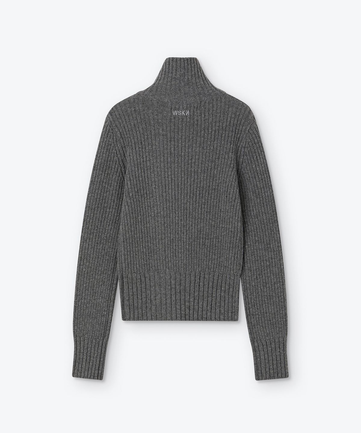웨스켄(WESKEN) OBLIQUE KNIT ZIP UP (CHARCOAL)