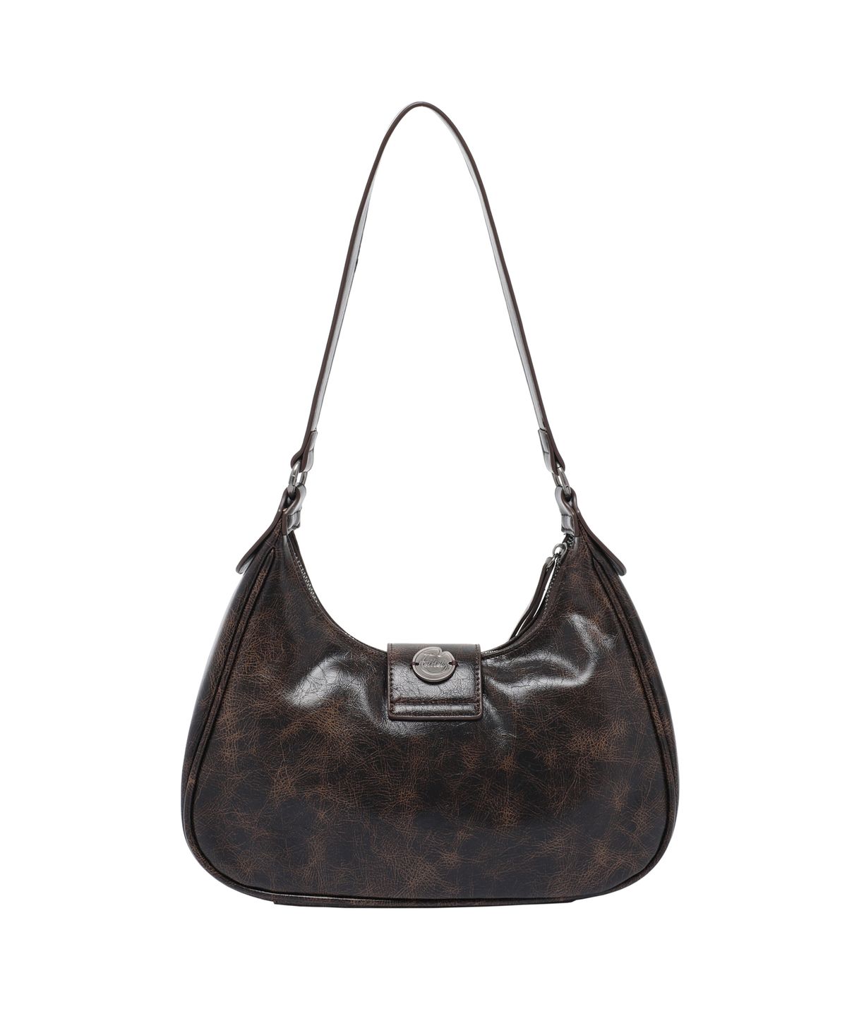 페이헤이(FEIHEI) Leather Buckle Shoulder Bag (Dark brown)