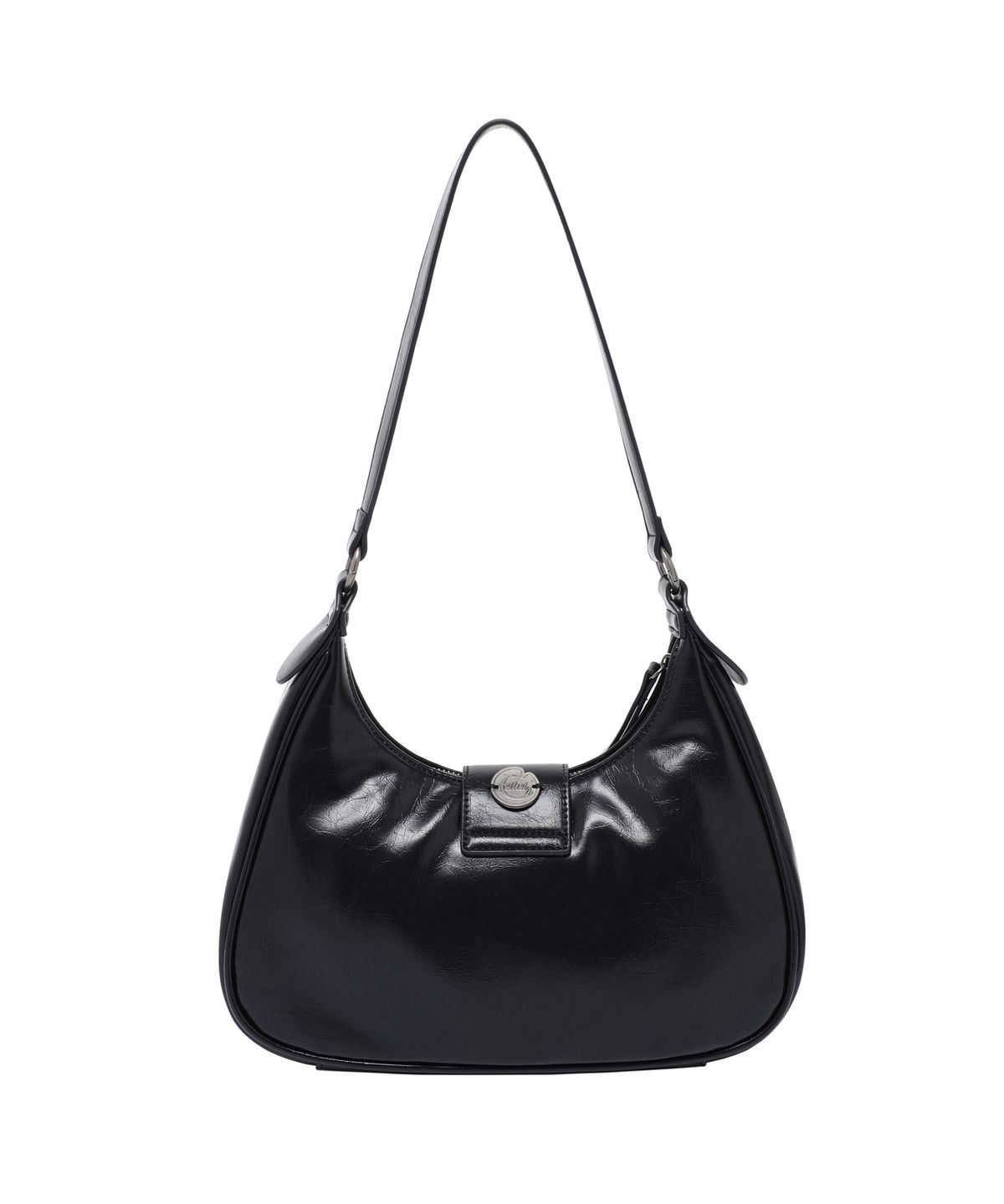 페이헤이(FEIHEI) Leather Buckle Shoulder Bag (Black)