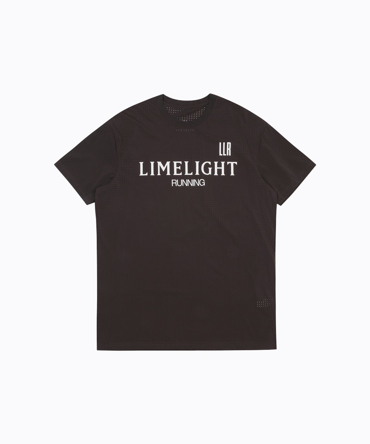 라임라잇 어패럴(LIMELIGHT APPAREL) 애슬릿 로고 러닝 티셔츠 (브라운/화이트)