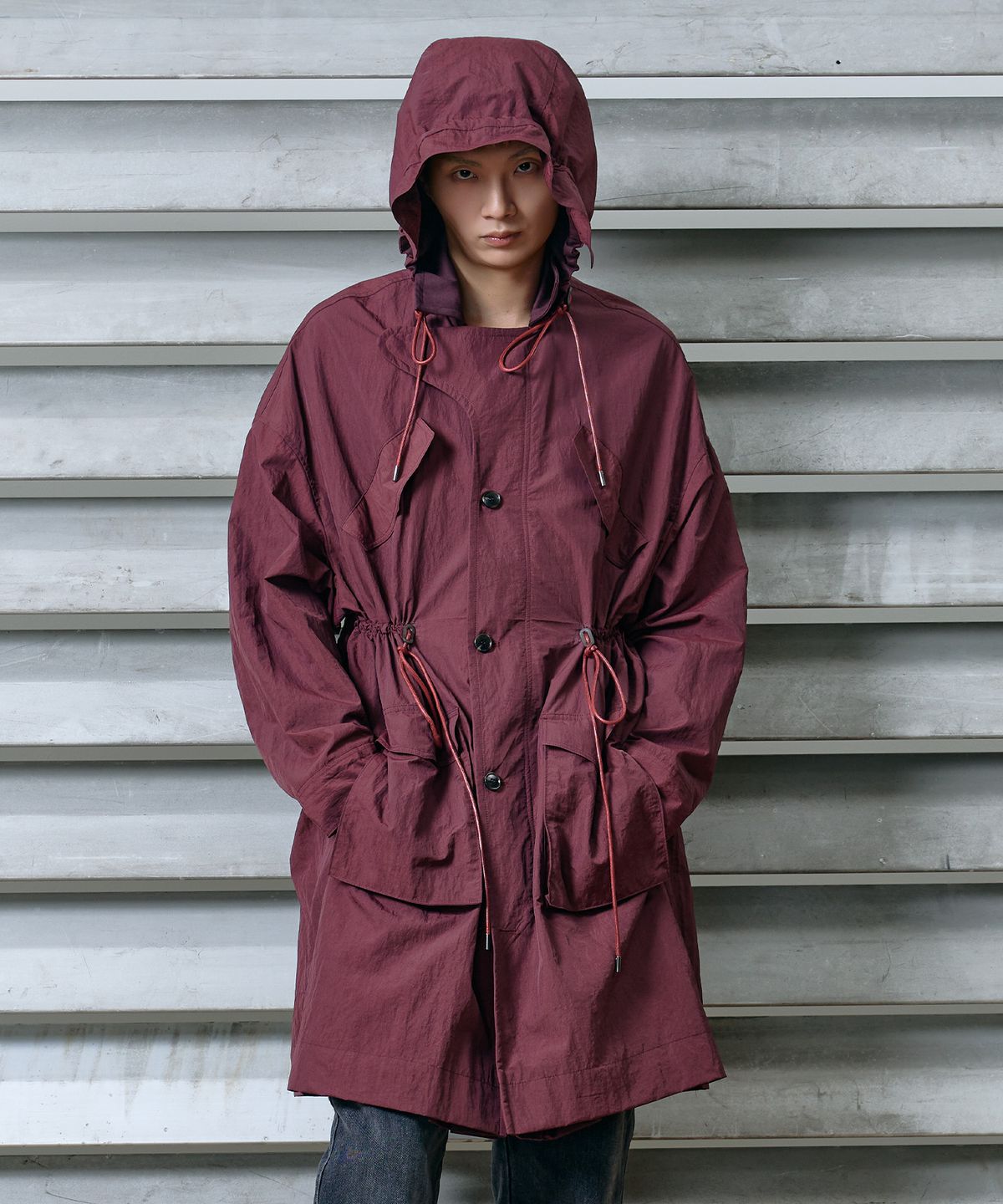 웨스켄(WESKEN) LAYERED FIELD PARKA (BURGUNDY)