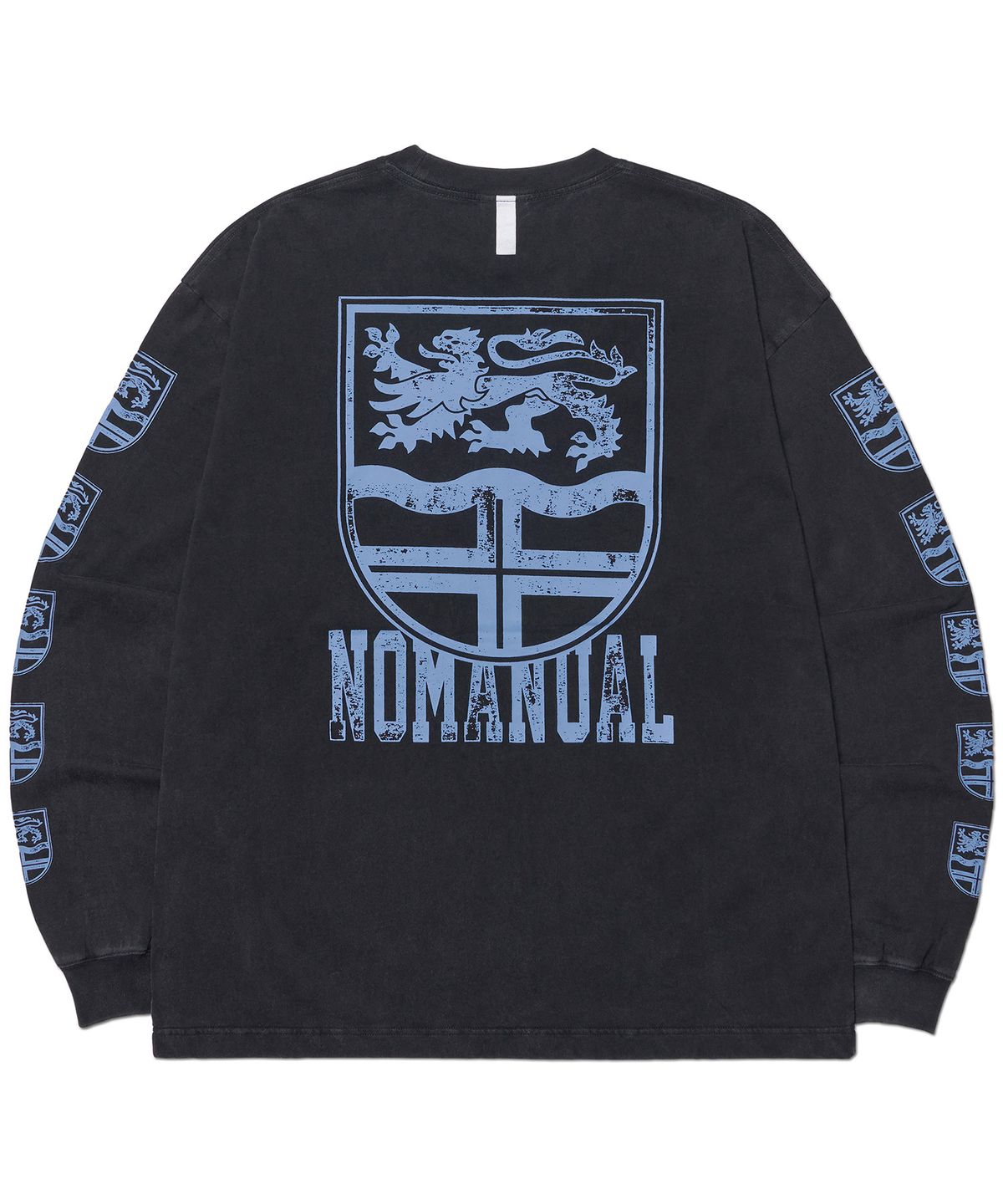 노매뉴얼(NOMANUAL) EMBLEM LONG SLEEVE TEE - WASHED BLACK