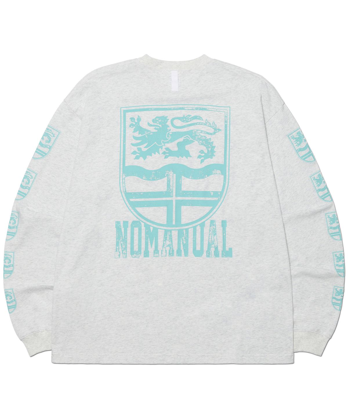 노매뉴얼(NOMANUAL) EMBLEM LONG SLEEVE TEE - WHITE MELANGE