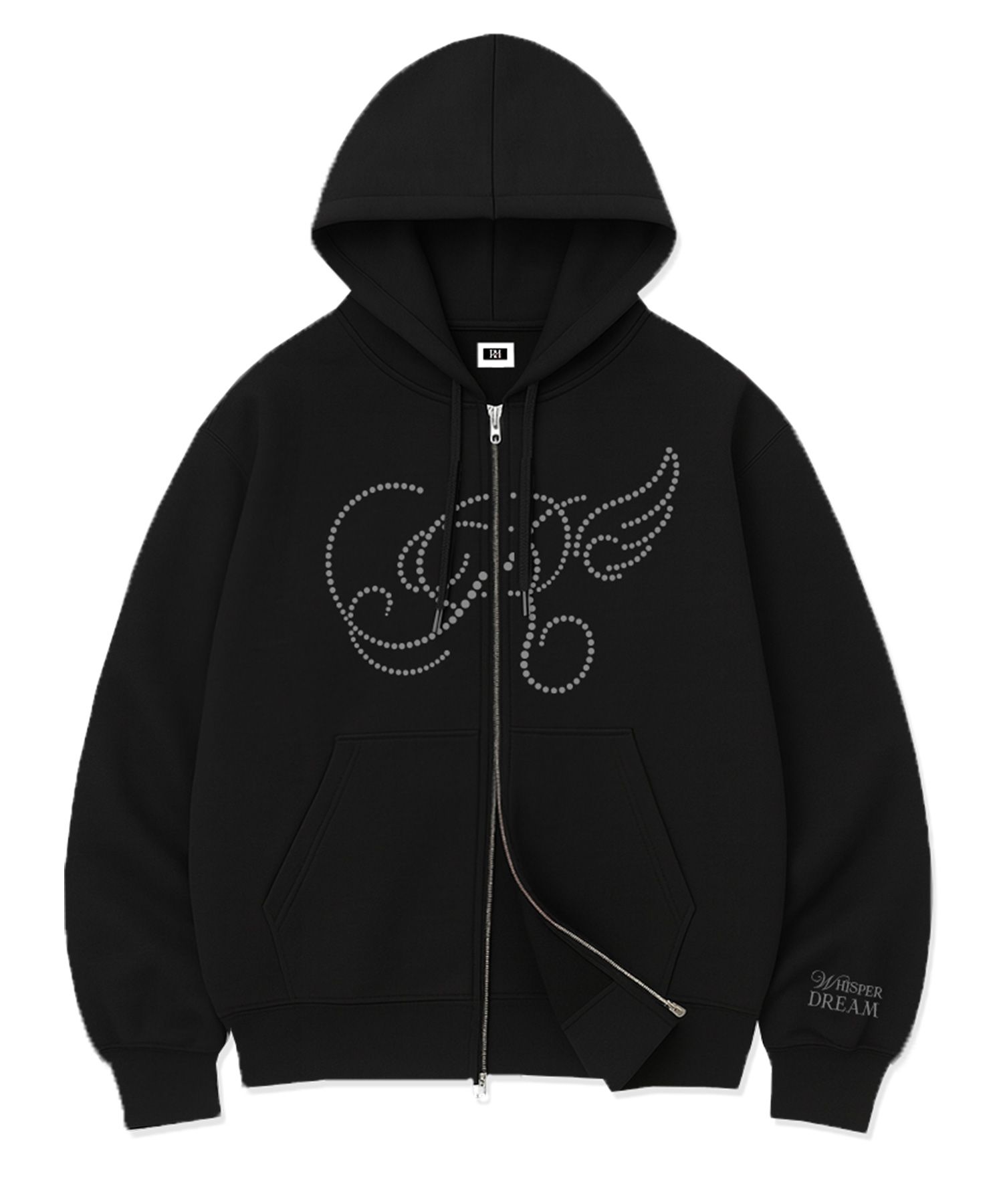 MUSINSA公式 | RANDOMOFF R DOT WING OVER FIT 2-WAY ZIP-UP (2color)