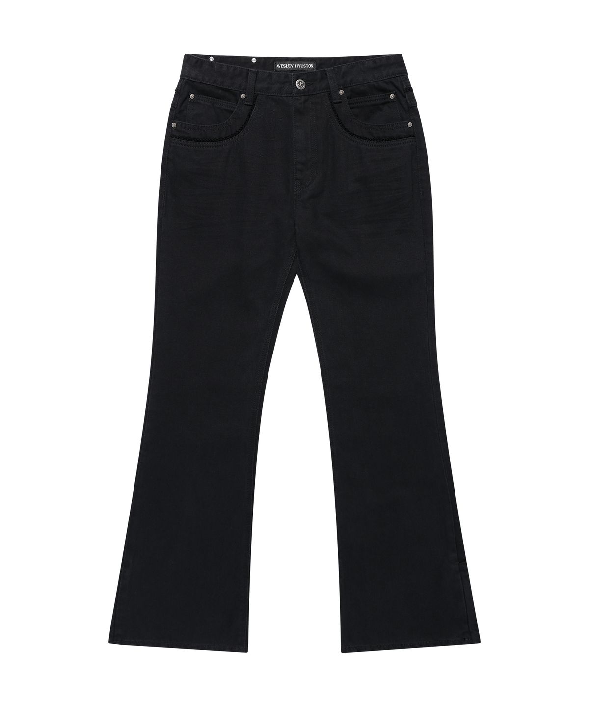 웨슬리 휴스턴(WESLEYHYUSTON) Western tape detail boots cut denim pants black