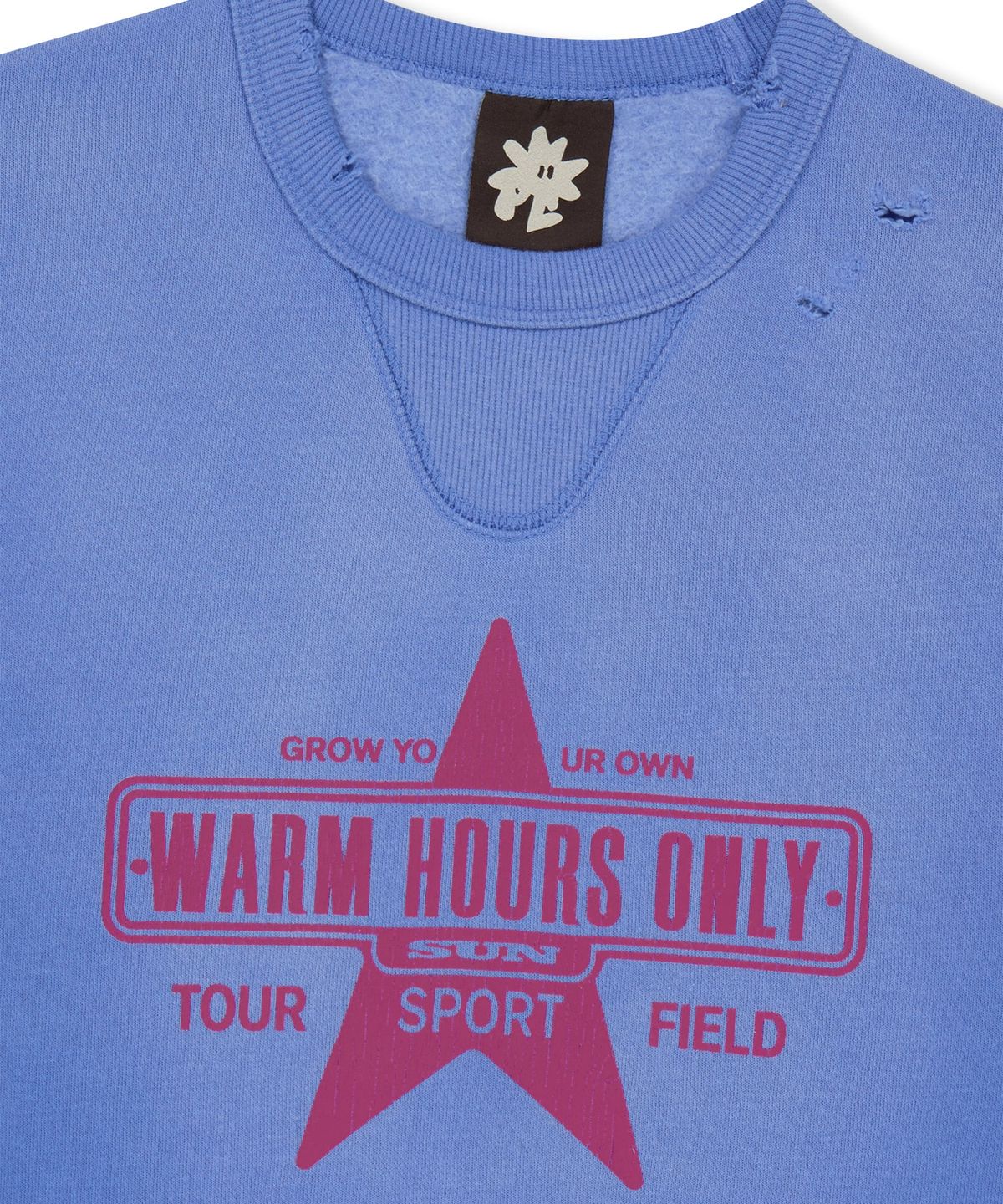 썬러브투어(SUNLOVETOUR) Faded Patch Pocket Crew Blue