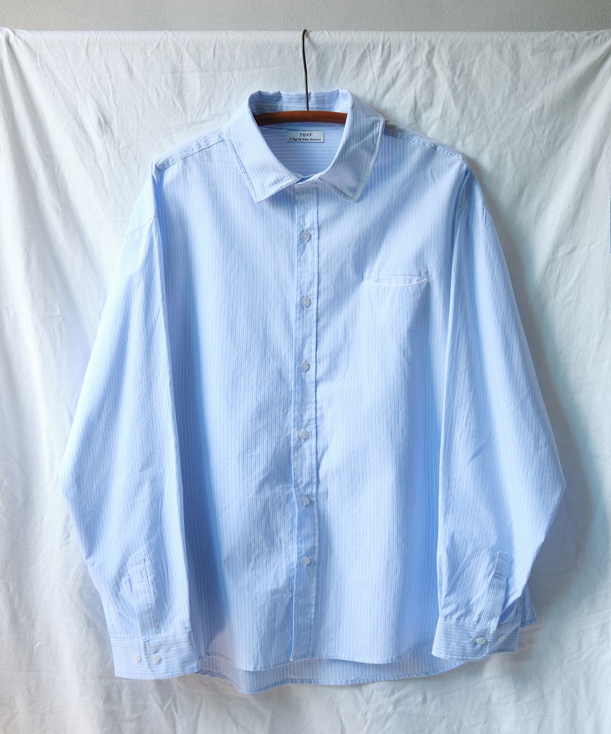 토프(TOFF) Stripe wire shirts (Sky blue)