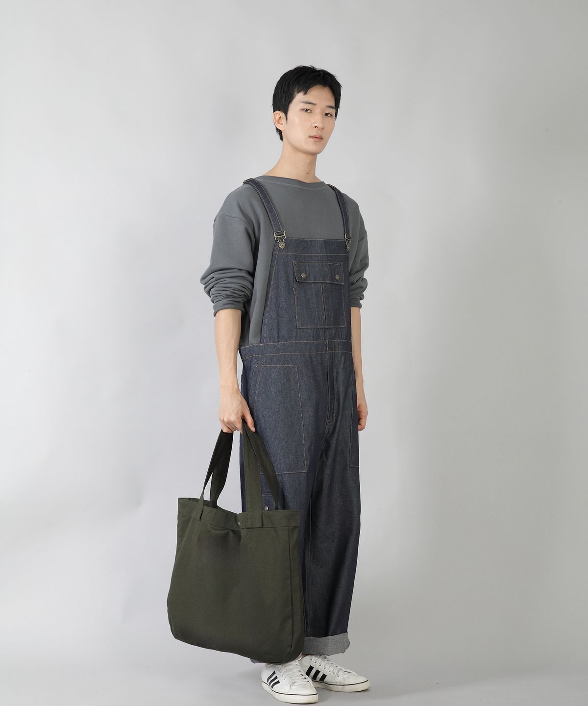 세인트크루(SAINTCREW) 라운드 볼륨 무지 에코백 RVS-147 카키