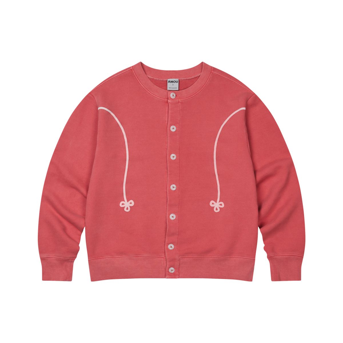 아모우(AMOU) AMOU Pigment Sweat Cardigan VINTAGE RED