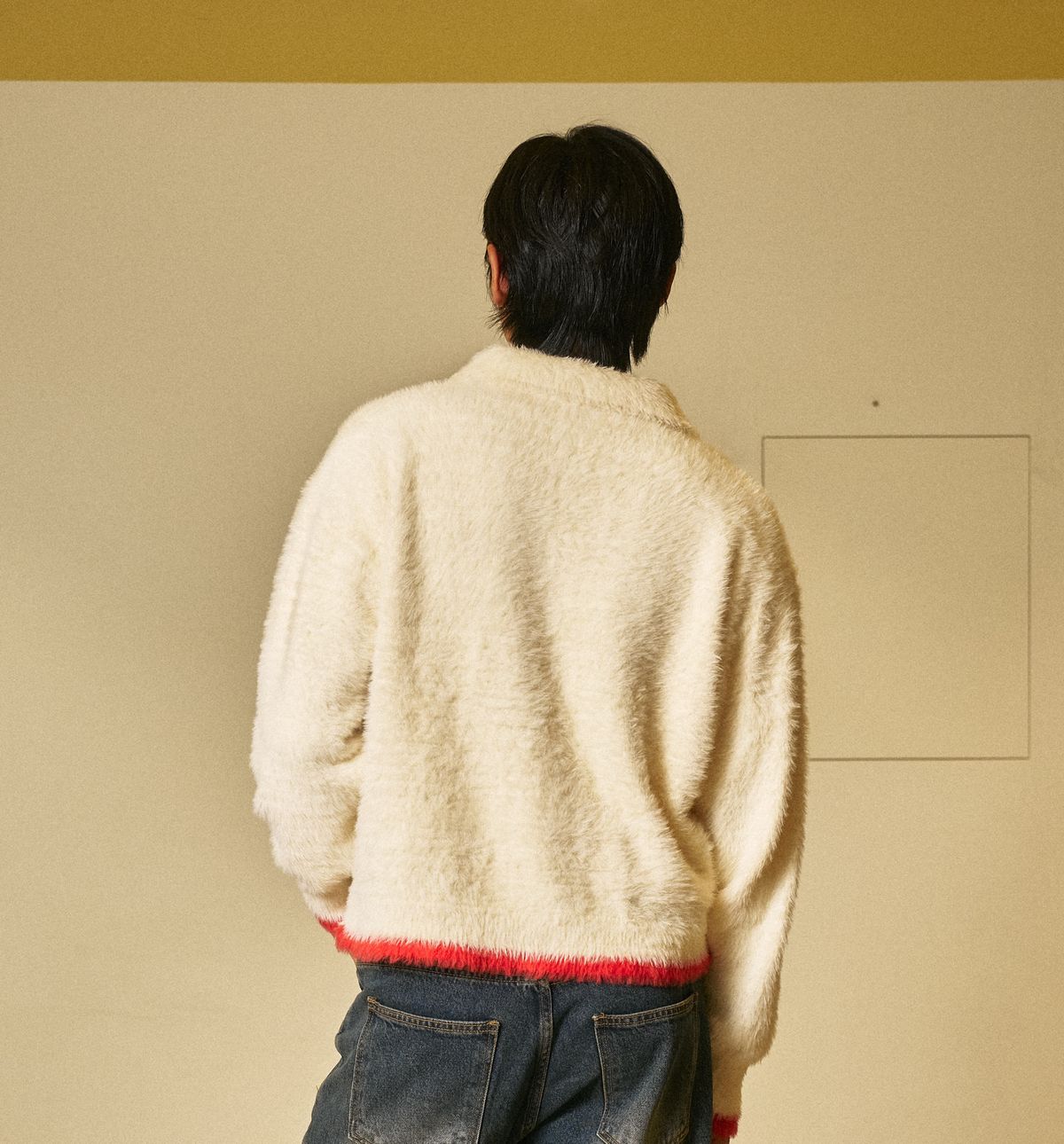 아모우(AMOU) Mohair Washable Kara knit IVORY