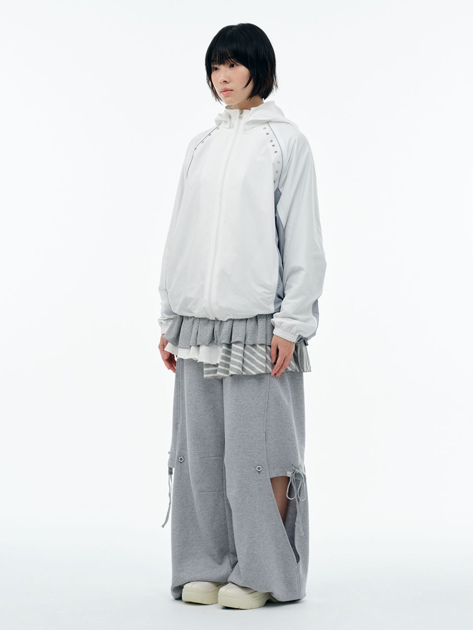 MUSINSA | TUOMIO DOUBLE LAYERED SWEATPANTS [HEATHER GREY]