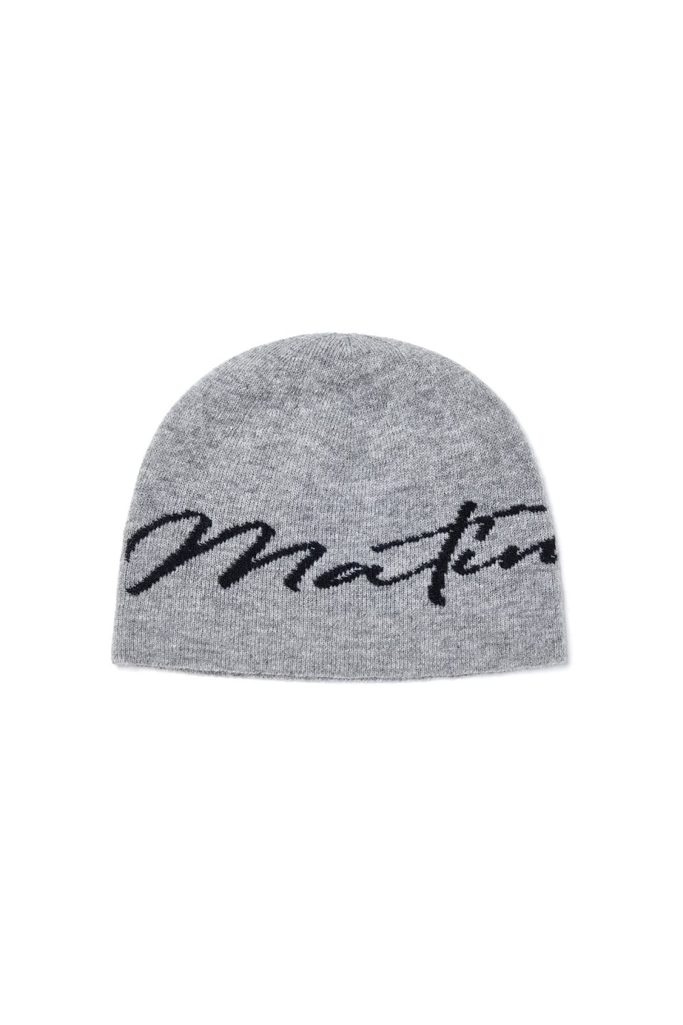 MUSINSA | MATIN KIM MATIN LOGO SCRIPT BEANIE IN GREY