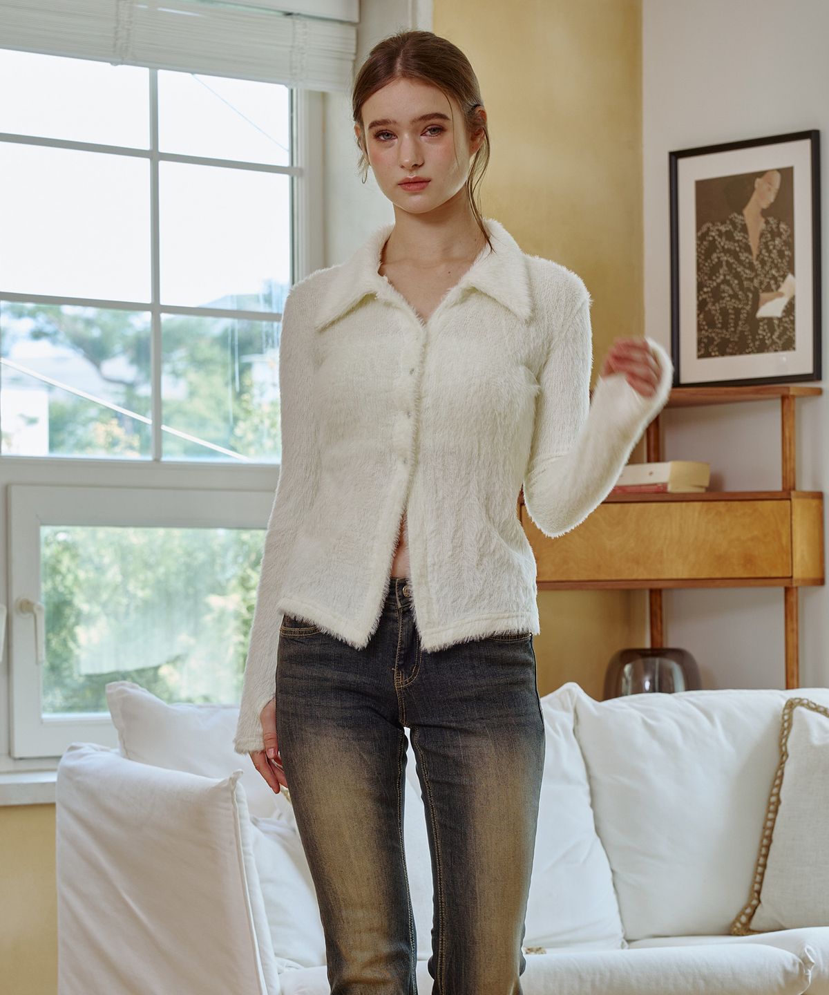 아리킴(ARIKIM) COSMO FUR CARDIGAN / IVORY