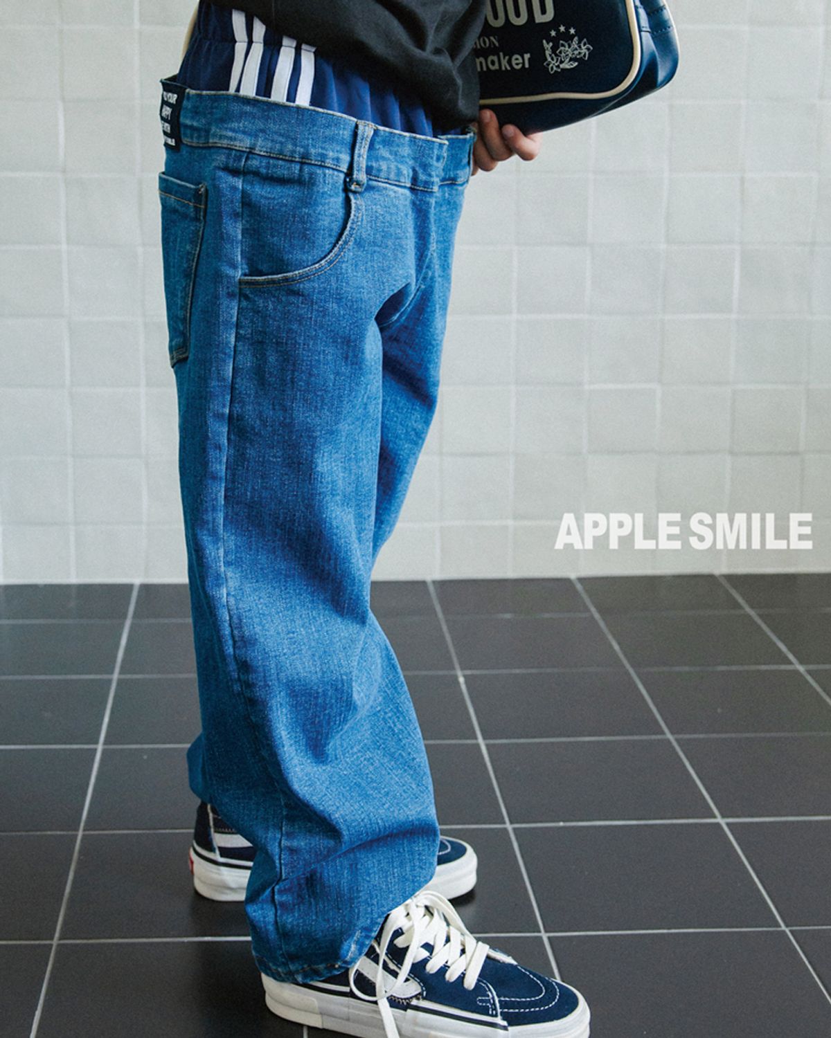 애플스마일(APPLESMILE) 테이프 청 데님