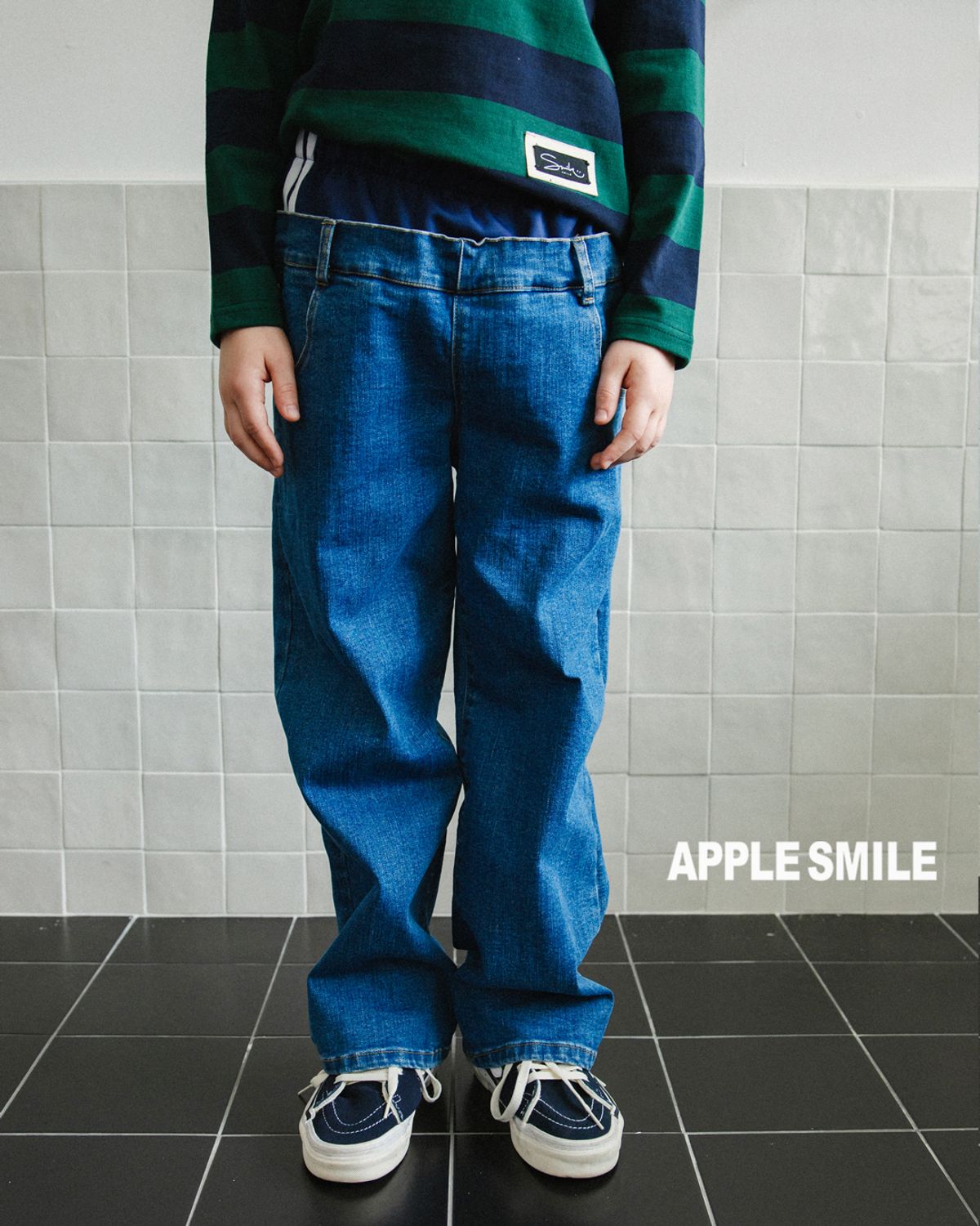 애플스마일(APPLESMILE) 테이프 청 데님