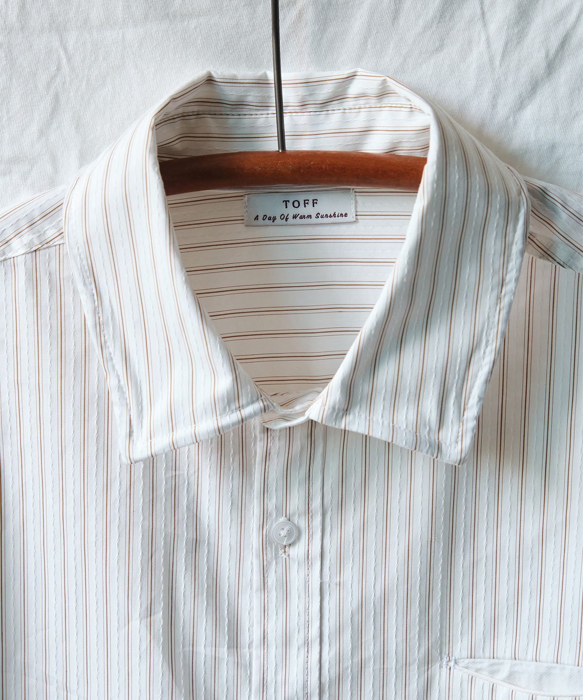 토프(TOFF) Stripe wire shirts (Ivory brown)