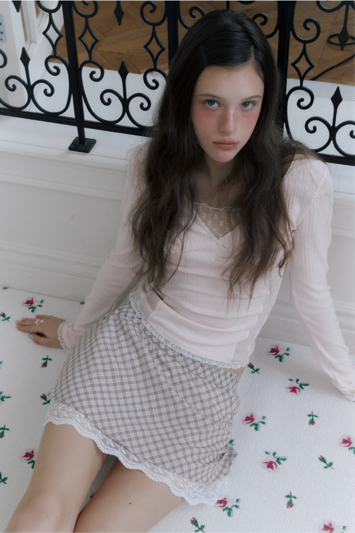 민네(MINNNE) 쁘띠 레이어드 스커트 (베이지)