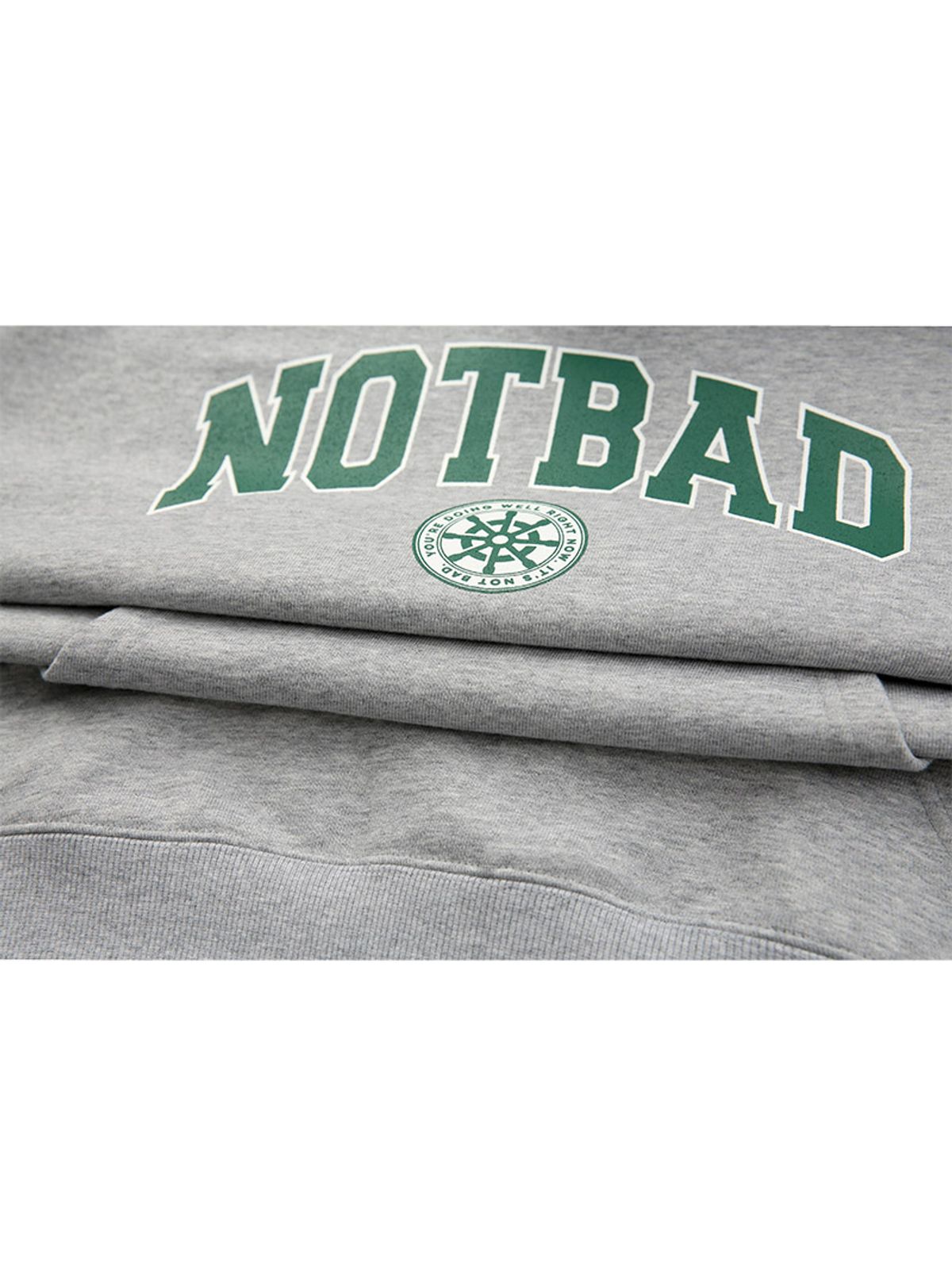 낫배드코리아(NOTBAD KOREA) 라운드 아치 로고 후드 - Gray