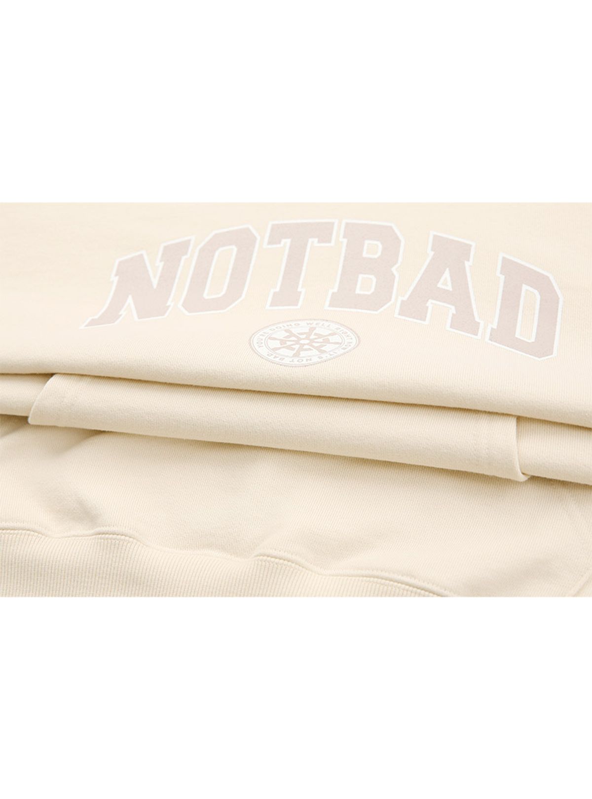 낫배드코리아(NOTBAD KOREA) 라운드 아치 로고 후드 - Beige
