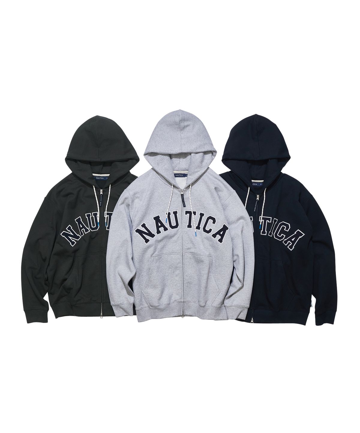 노티카(NAUTICA) 아치 로고 후디드 집업(기모) NJK0865