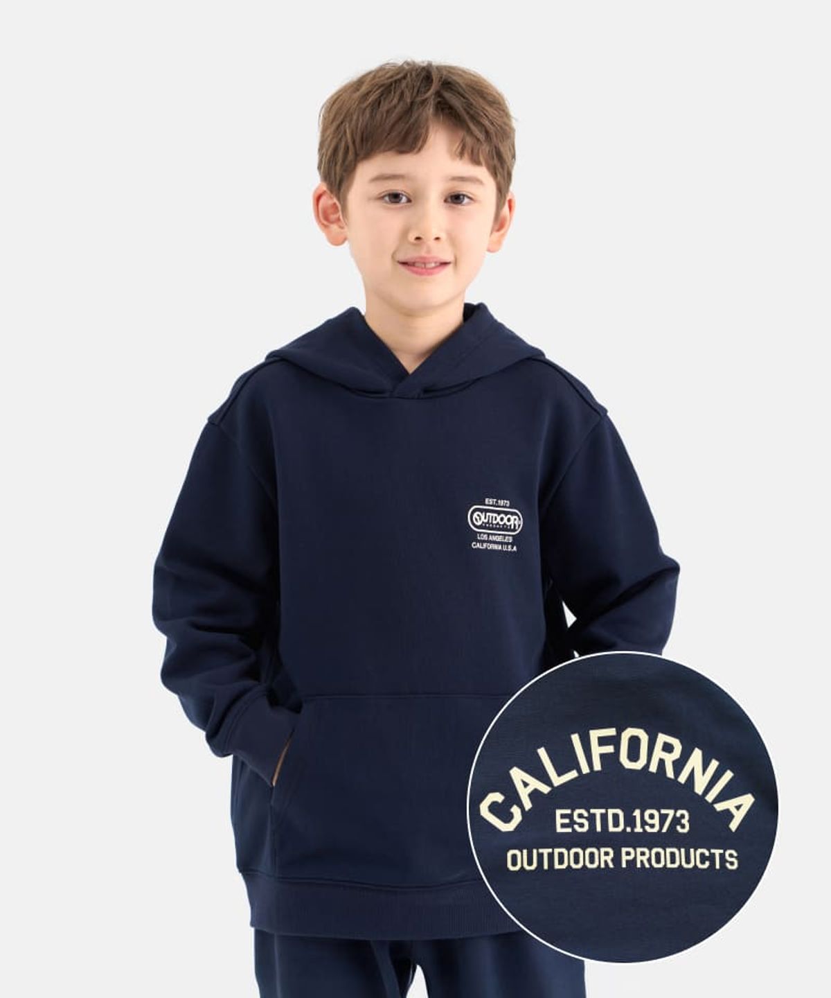 아웃도어 프로덕츠 키즈(OUTDOOR PRODUCTS KIDS) 에센셜 백그래픽 후드티 (다크 네이비) OD253IHD17_DNY
