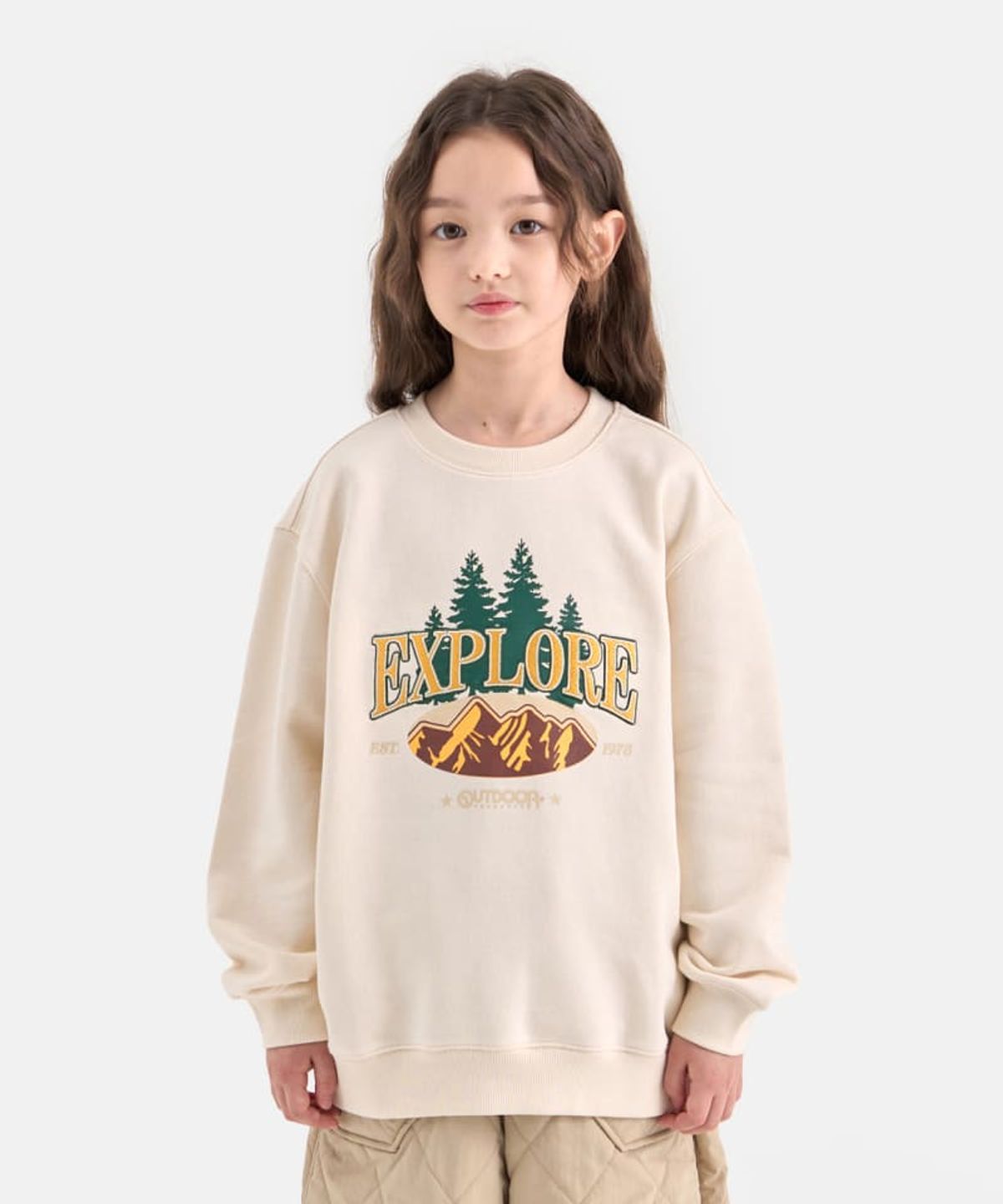 아웃도어 프로덕츠 키즈(OUTDOOR PRODUCTS KIDS) 익스플로어 맨투맨 (크림) OD253IMM11_CRE