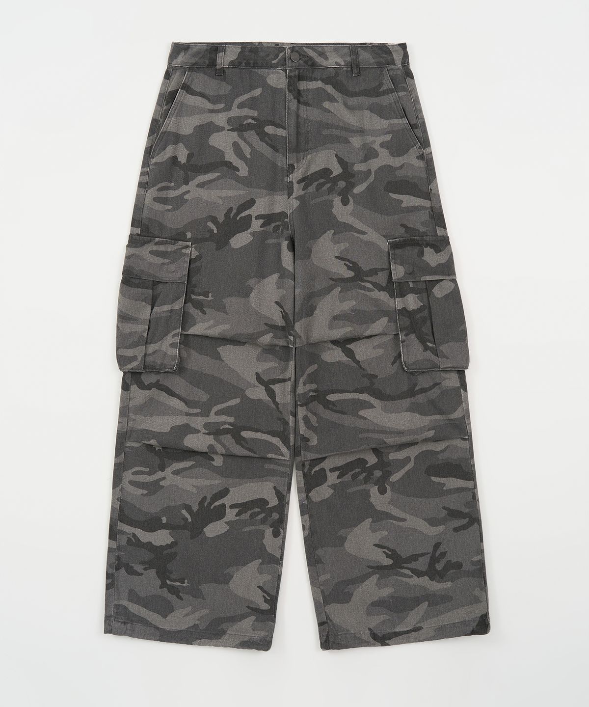 토피(TOFFEE) 카모 와이드 코튼 팬츠 (GREY)