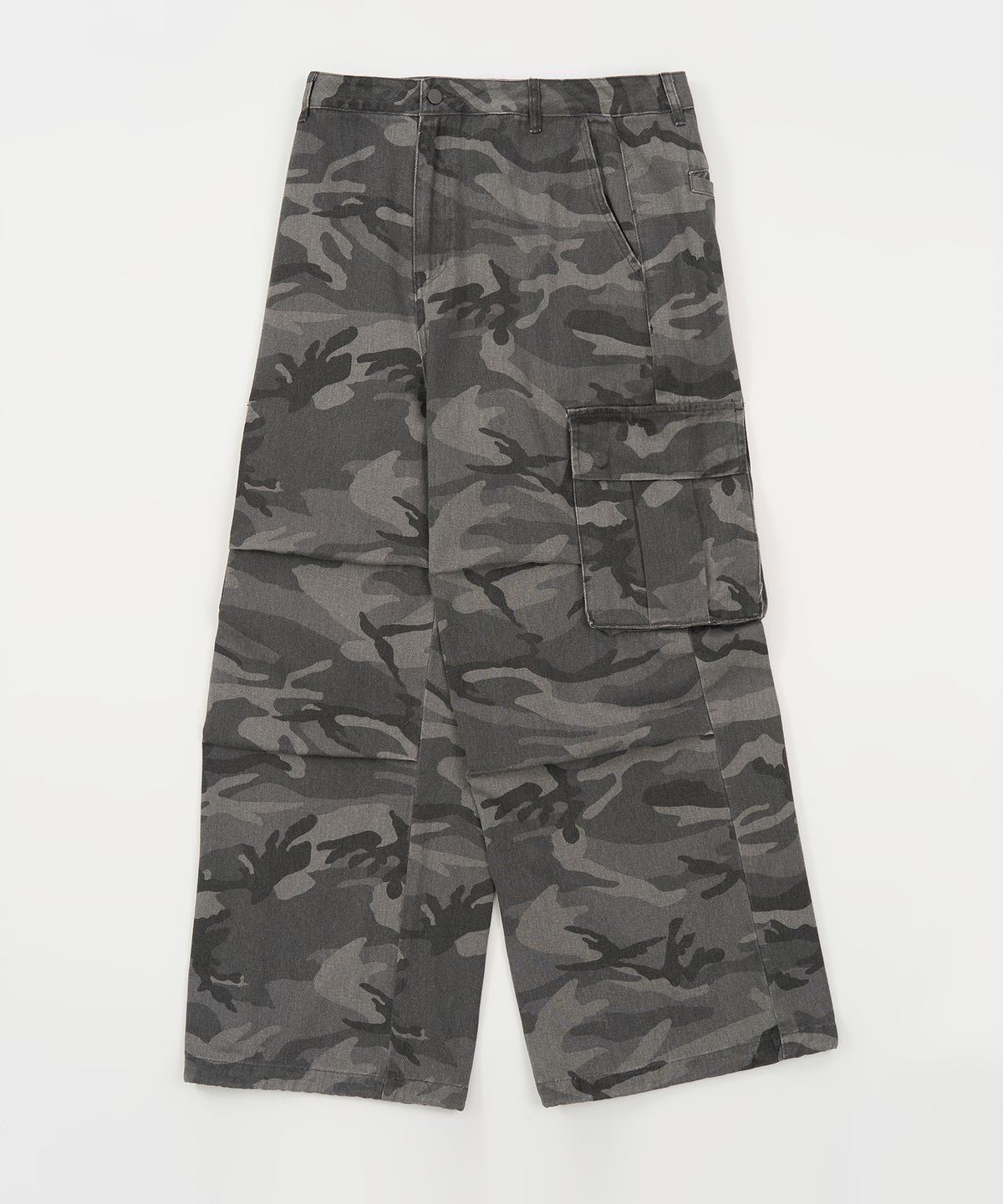 토피(TOFFEE) 카모 와이드 코튼 팬츠 (GREY)