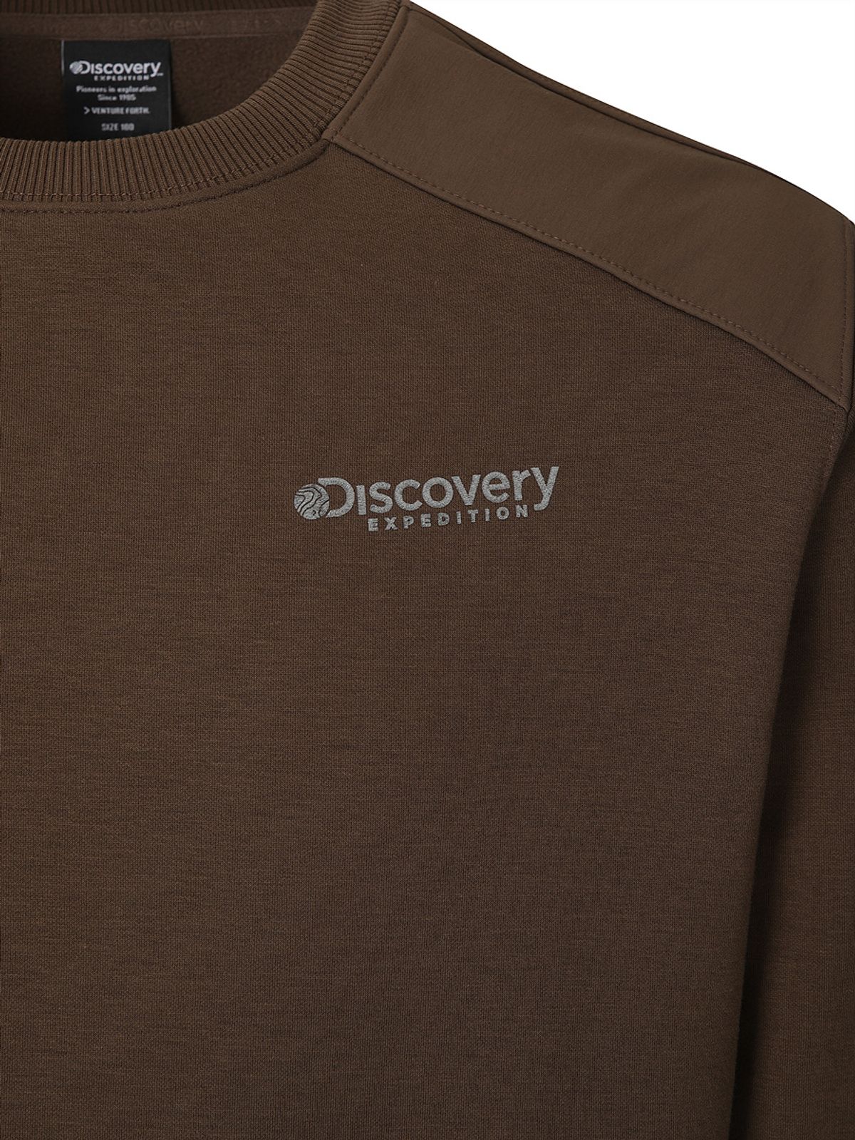 디스커버리 익스페디션(DISCOVERY EXPEDITION) 소로나히트 기모 트레이닝 맨투맨 (D/BROWN)