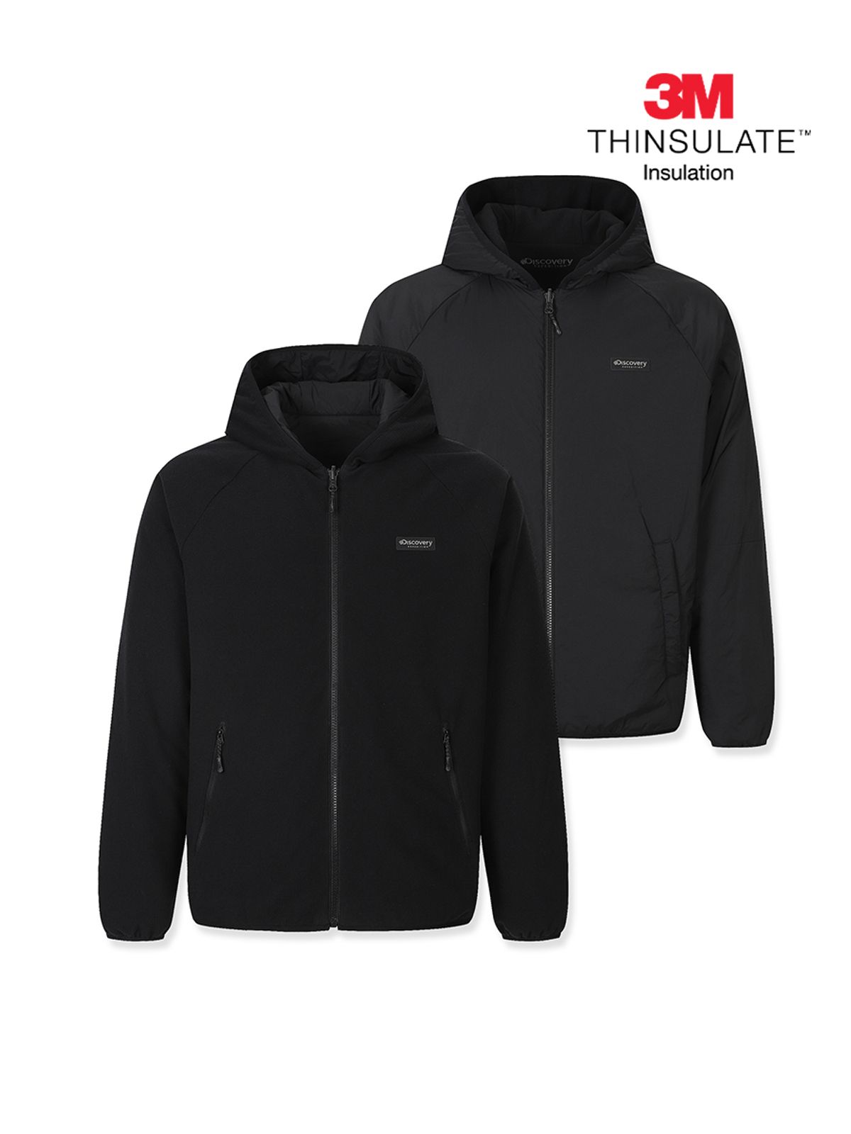 디스커버리 익스페디션(DISCOVERY EXPEDITION) 남성 그리드 리버시블 자켓 (BLACK)