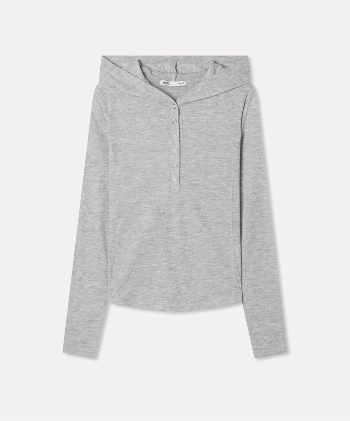 미쏘(MIXXO) 후드 스냅 긴팔 티셔츠_MIWLWG93QA
