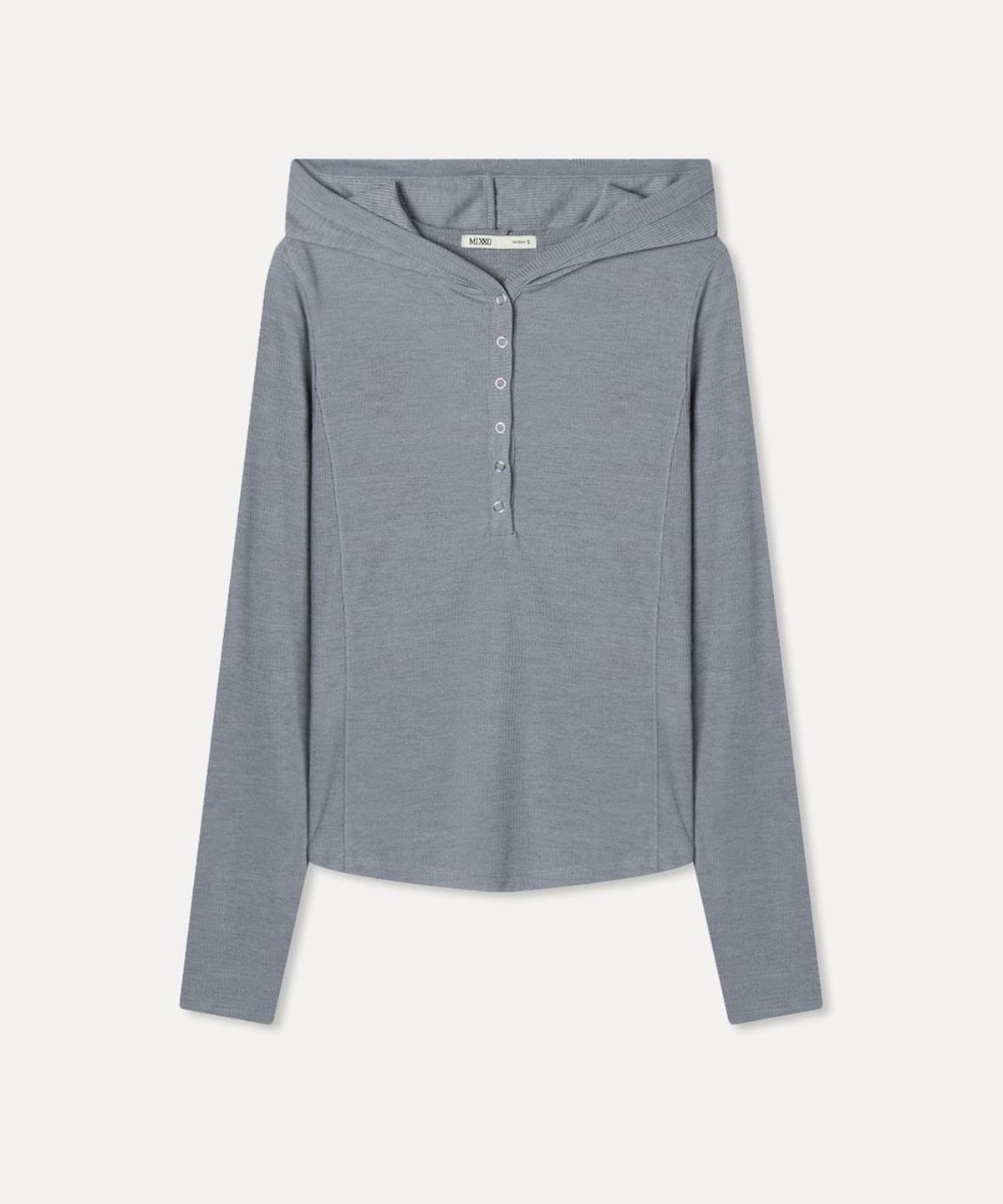 미쏘(MIXXO) 후드 스냅 긴팔 티셔츠_MIWLWG93QA