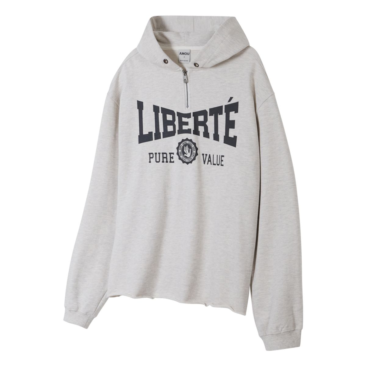 아모우(AMOU) Liberte Zip up Hoodie CREAM MELANGE