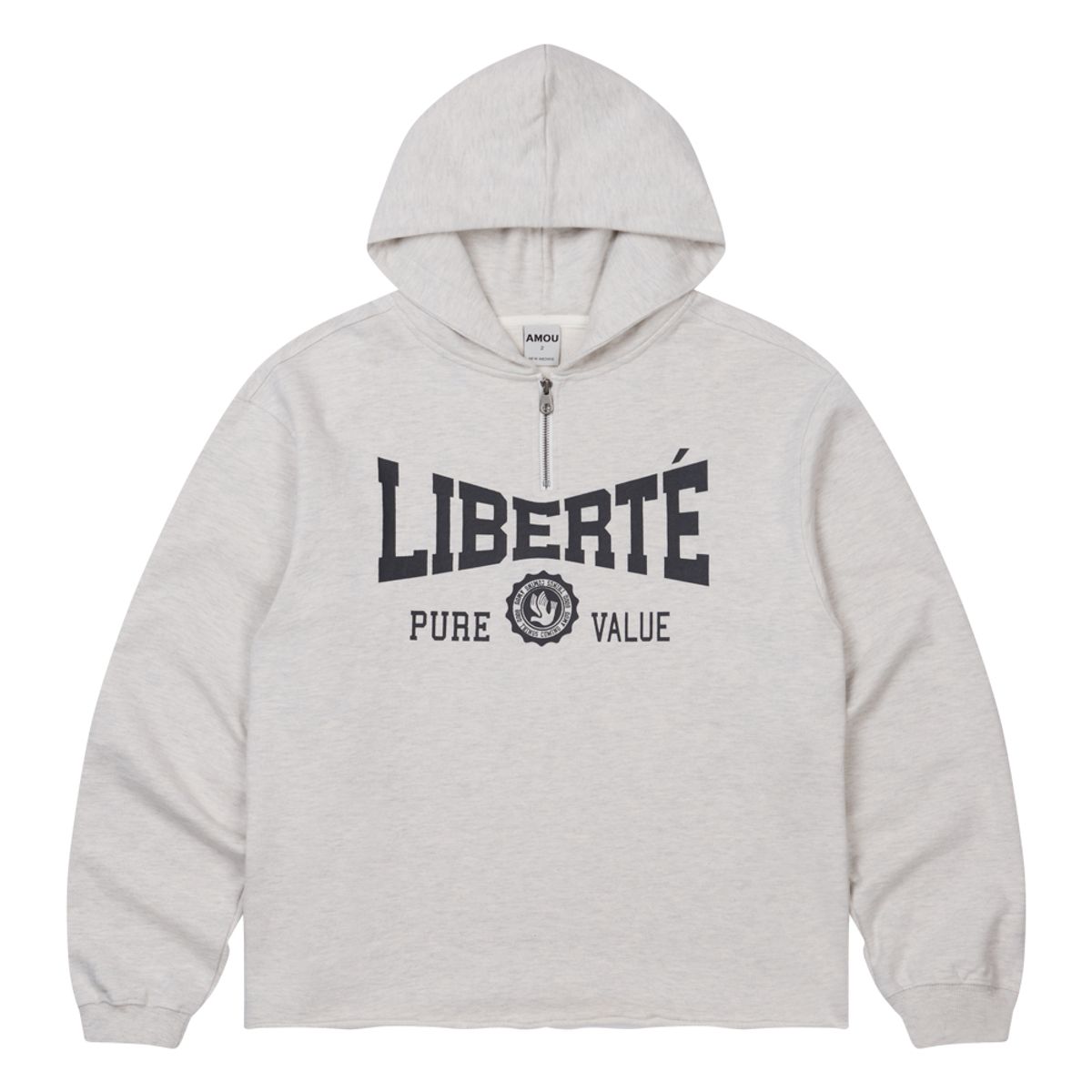 아모우(AMOU) Liberte Zip up Hoodie CREAM MELANGE