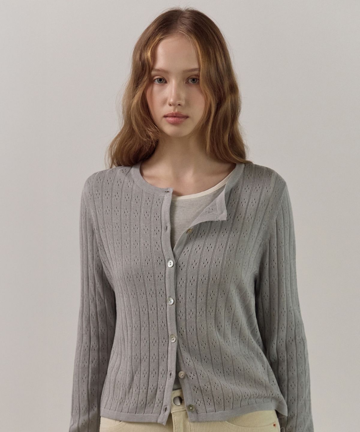 엘리오티(ELLIOTI) Punching Knit Cardigan_3Color