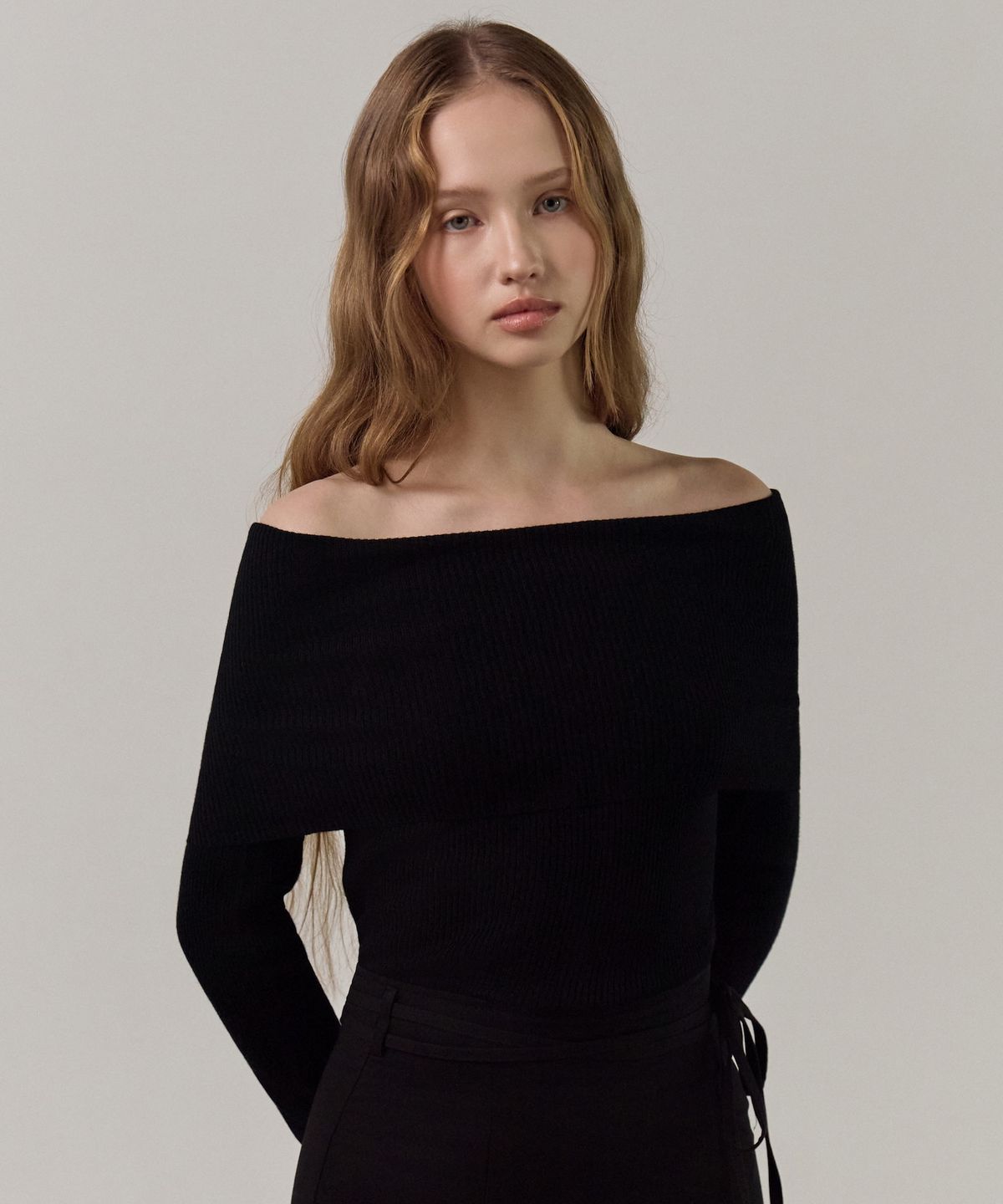 엘리오티(ELLIOTI) Fold Neck Knit TS_3Color