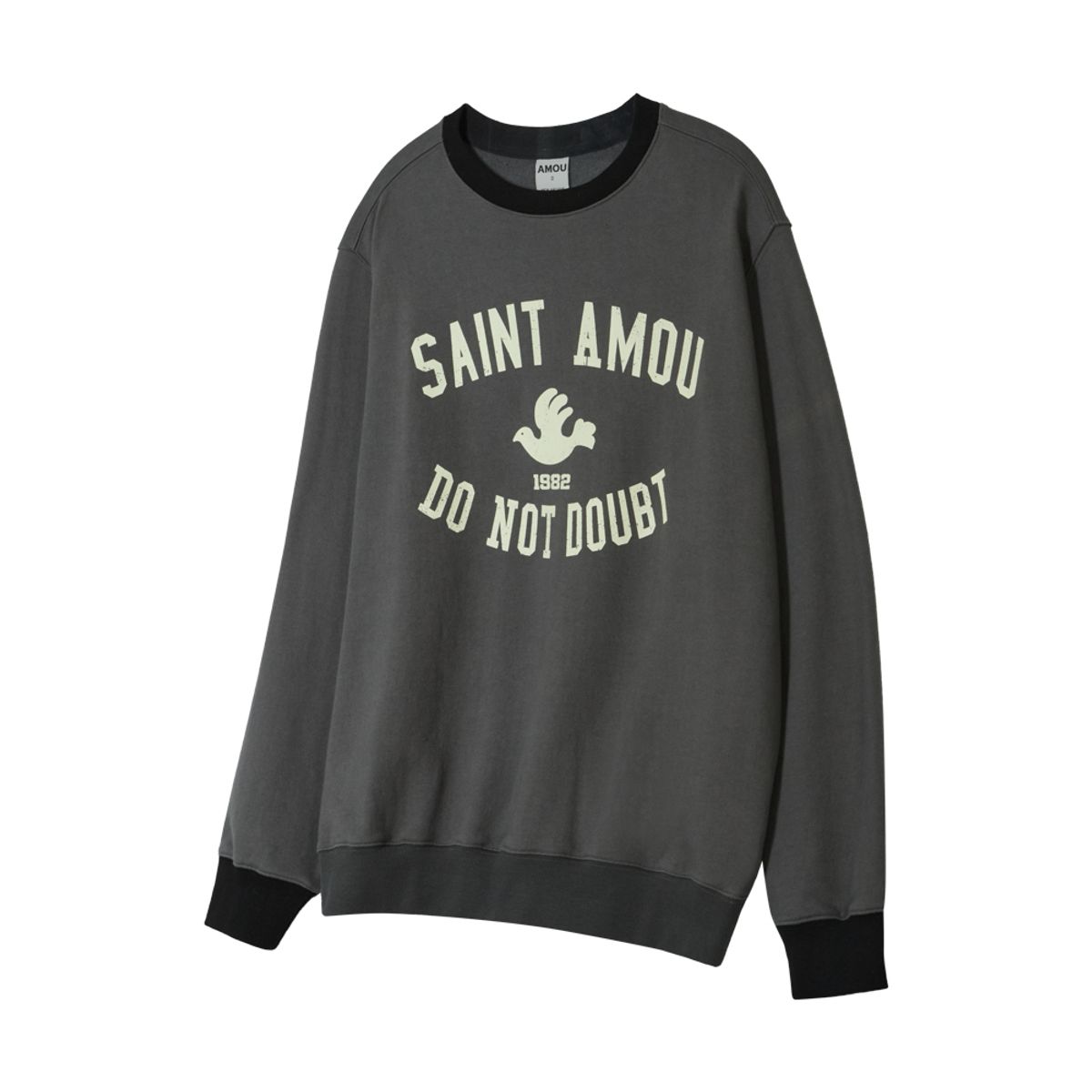 아모우(AMOU) Saint Amou Ringer Sweat Shirts CHACOL GRAY