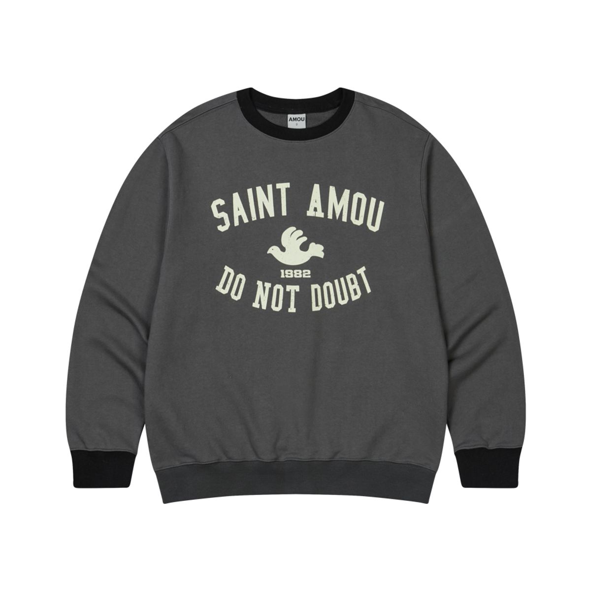 아모우(AMOU) Saint Amou Ringer Sweat Shirts CHACOL GRAY