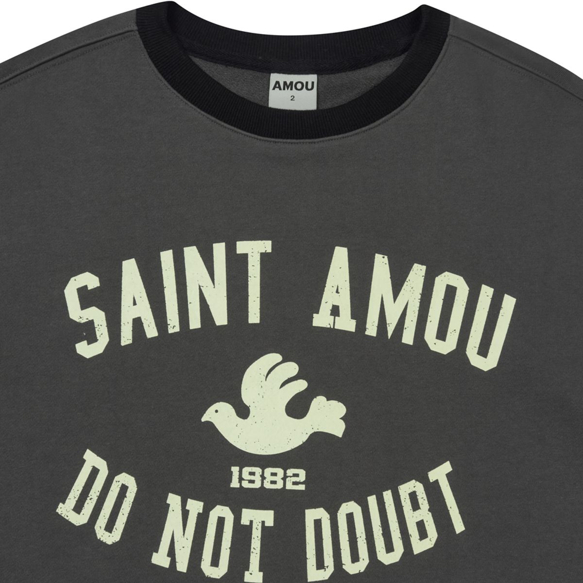 아모우(AMOU) Saint Amou Ringer Sweat Shirts CHACOL GRAY