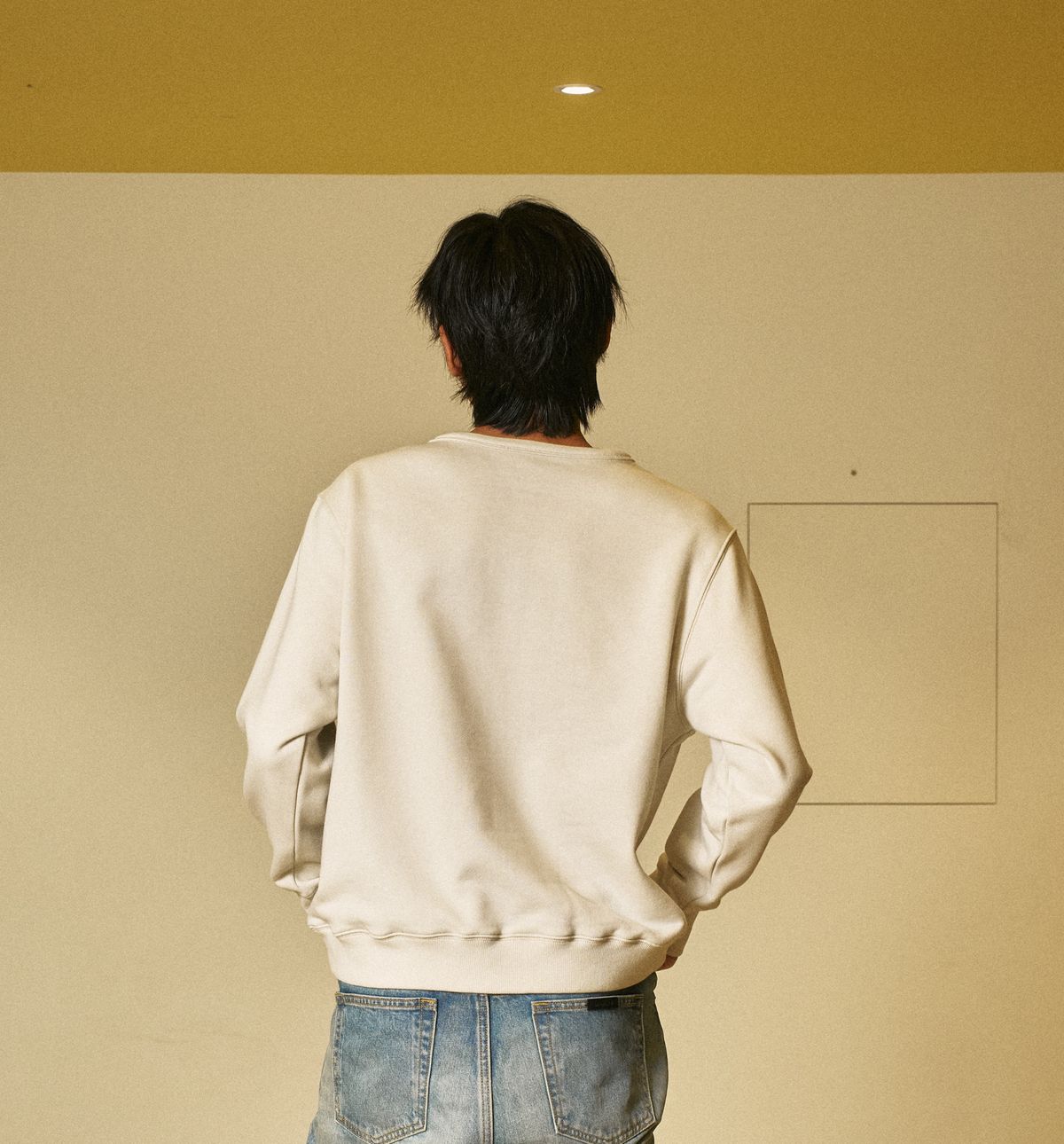 아모우(AMOU) A.M Henley Neck Sweat Shirts GRAY