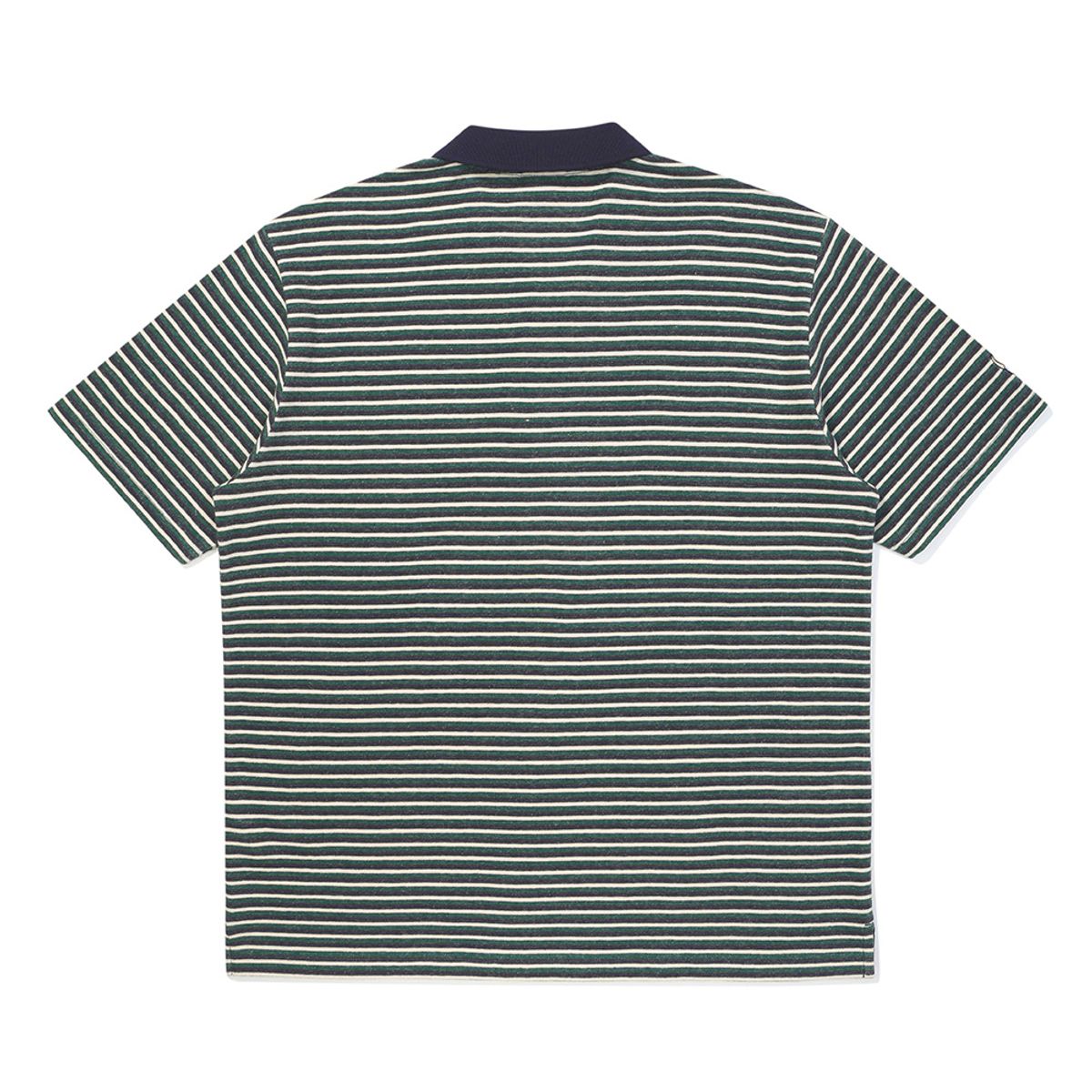 말본 골프(MALBON GOLF) 스트라이프 하프집업 카라 티셔츠 GREEN (MAN)