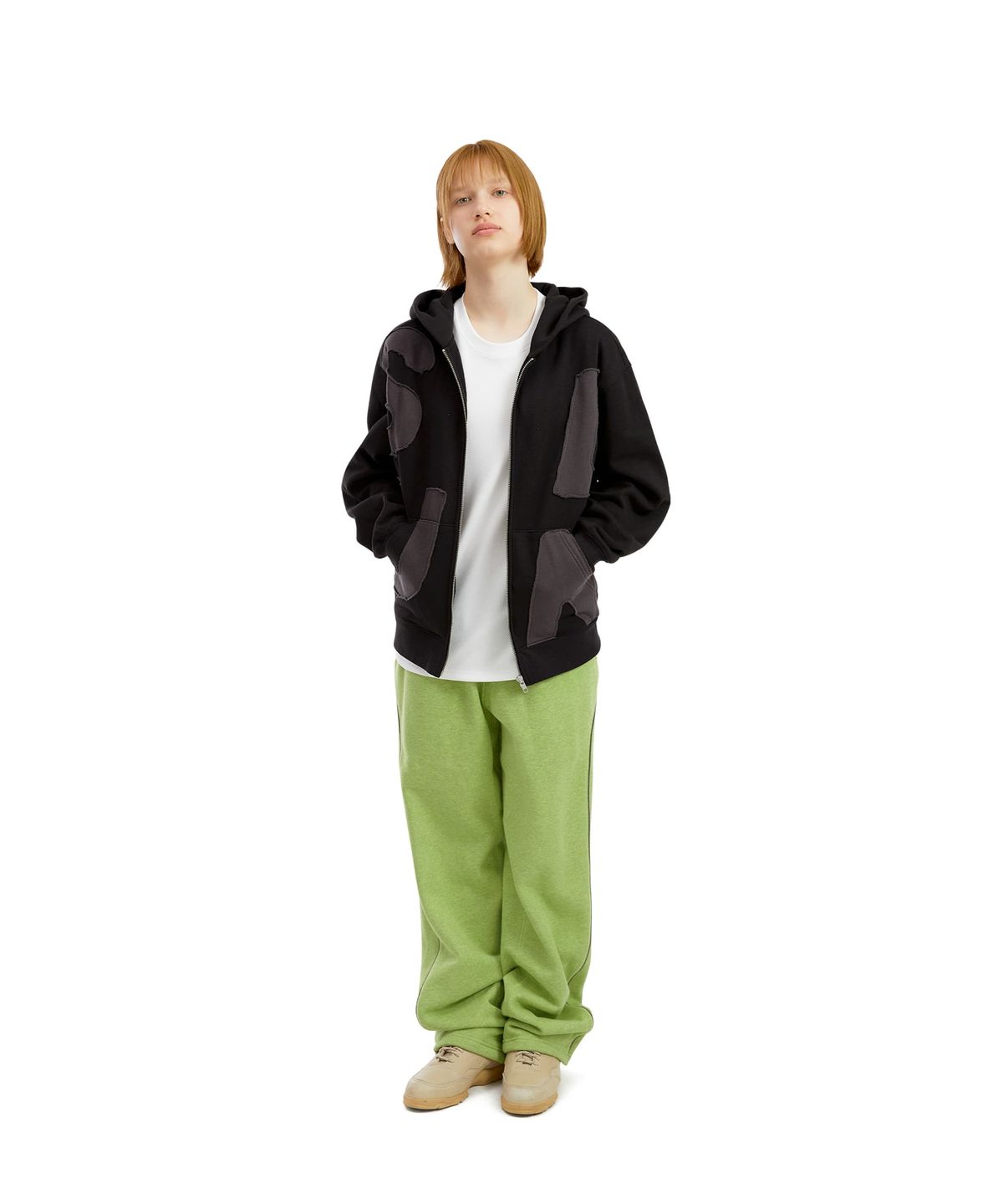 썬러브투어(SUNLOVETOUR) Crescent Brushed Sweatpants Heather Lime