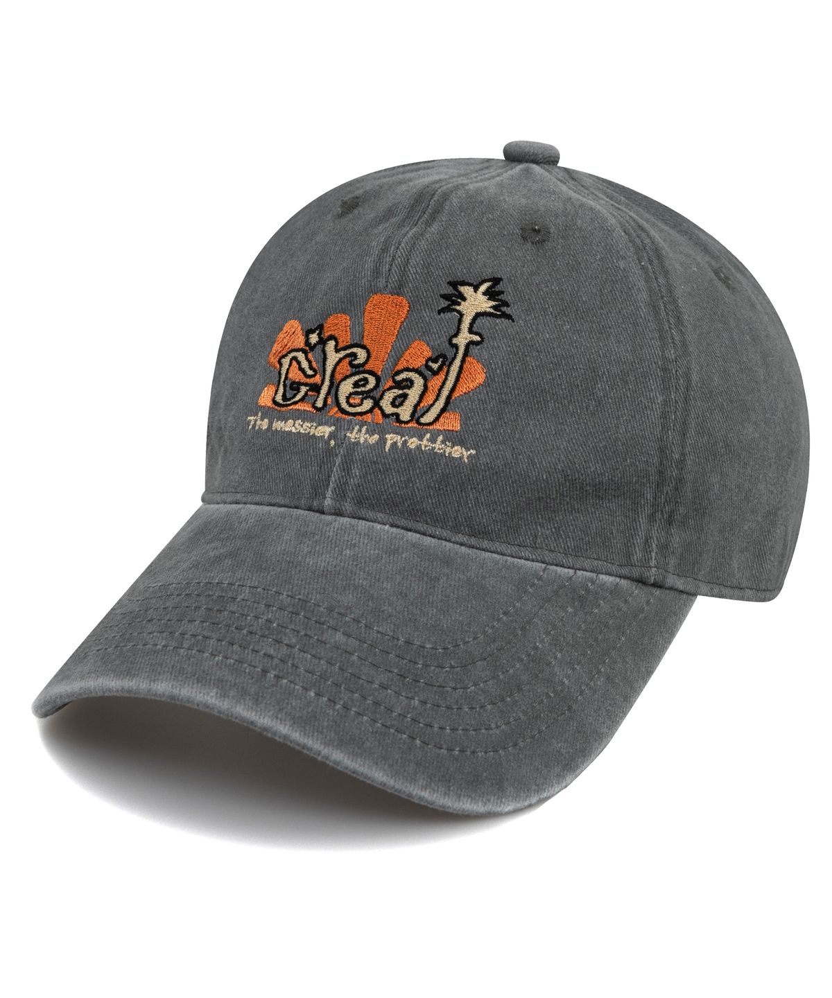 비치스앤크림(BEACHESANDCREAM) Creaf Stone-Washed Ball cap-Gray