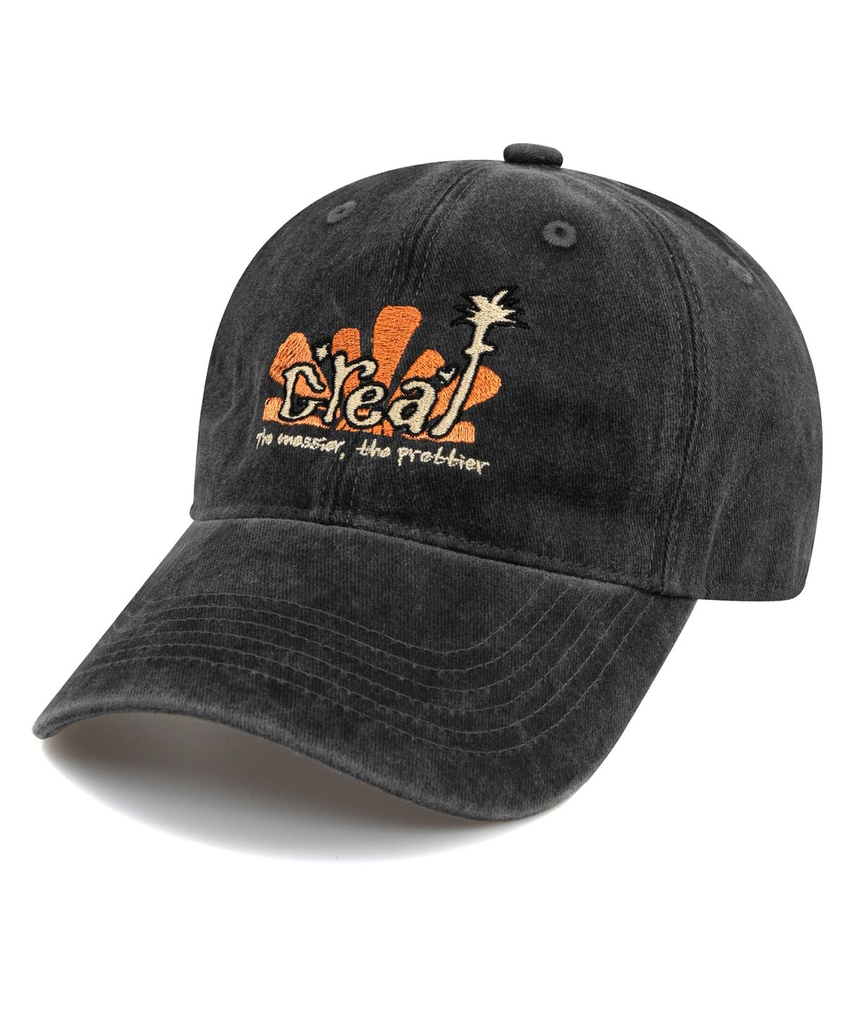 비치스앤크림(BEACHESANDCREAM) Creaf Stone-Washed Ball cap-Charcoal