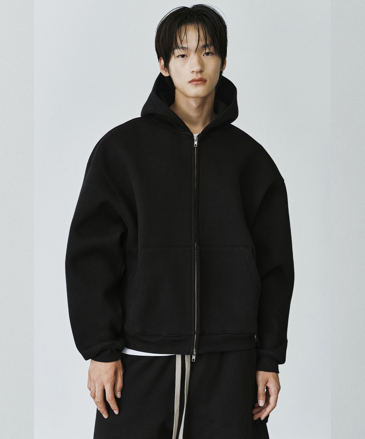 브랜디드(BRANDED) CLOUD HOODIE ZIP-UP [BLACK]