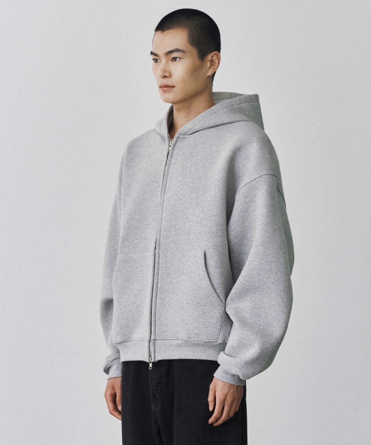 브랜디드(BRANDED) CLOUD HOODIE ZIP-UP [MELANGE GRAY]